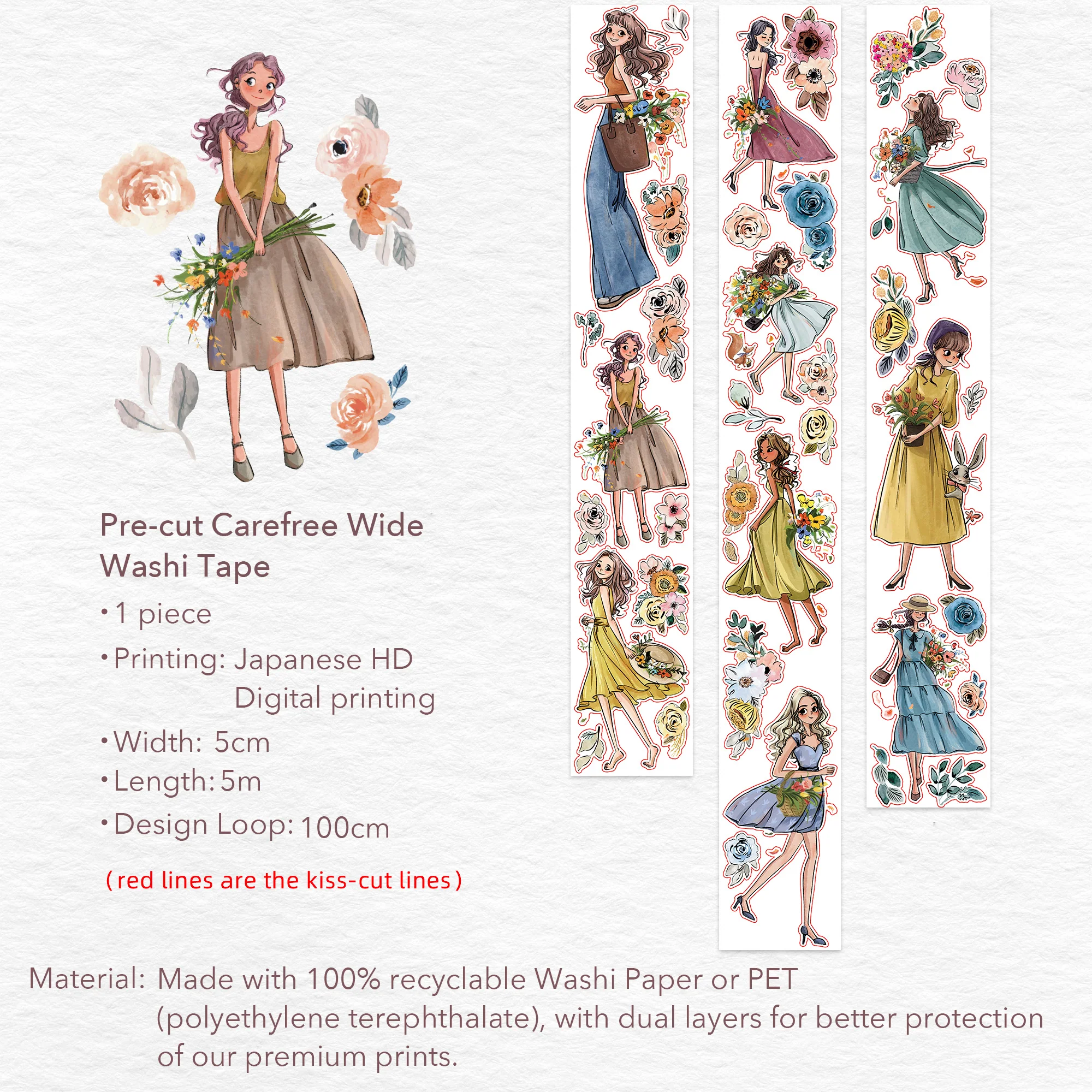 Pre-cut Carefree Wide Washi/PET Tape - Image 14