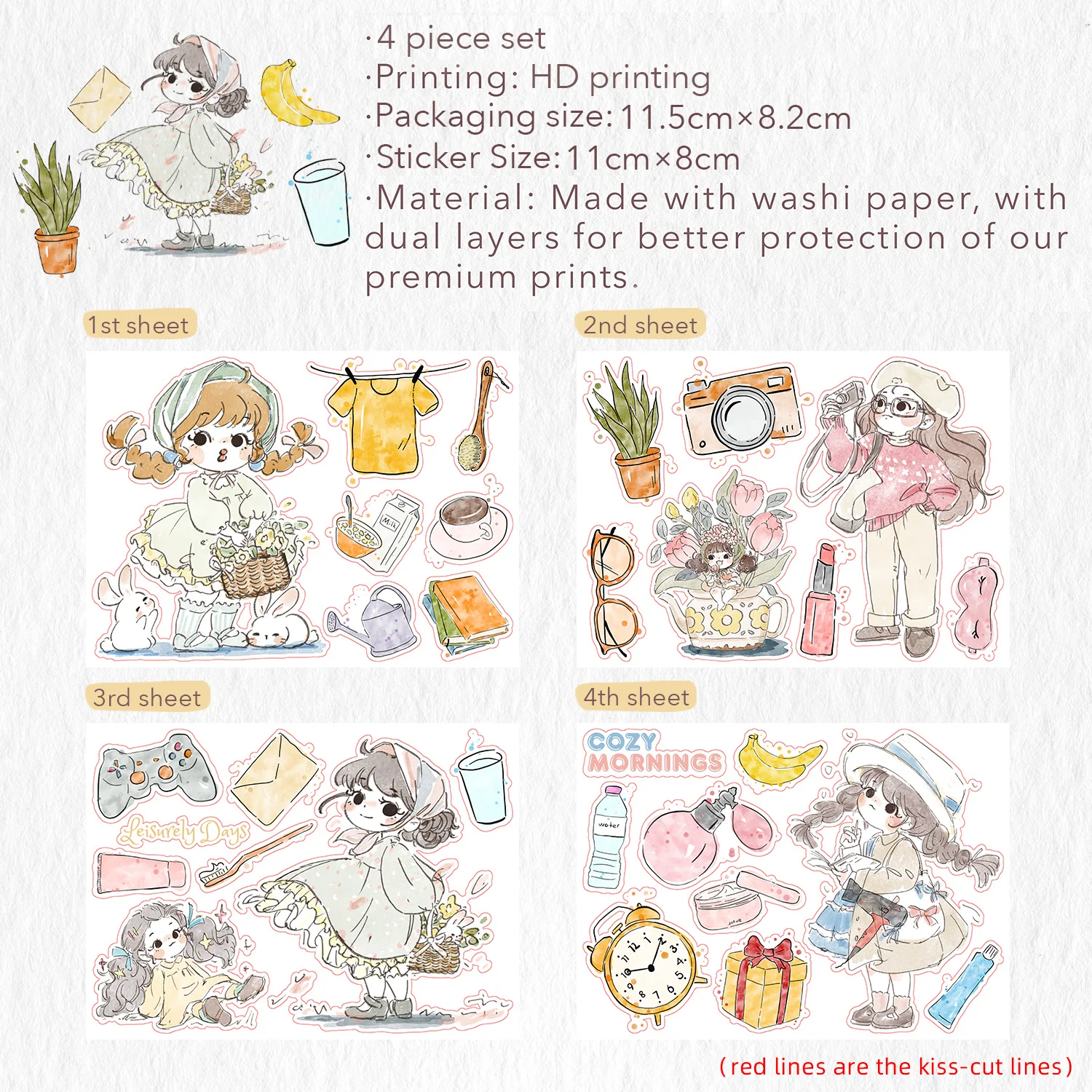 Cozy Mornings Washi Paper Sticker Set - Image 10