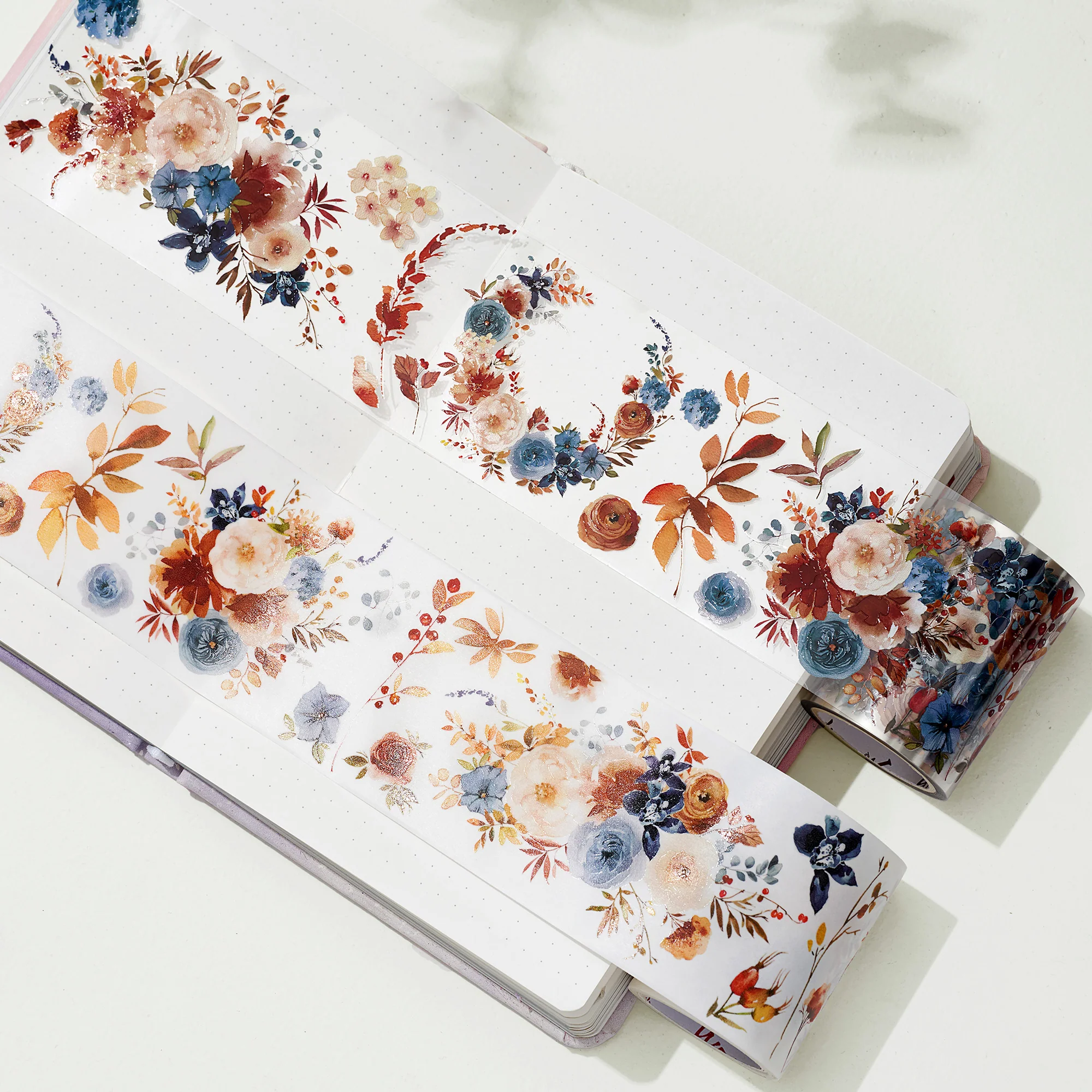 Dusty Blue & Cinnamon Wide Washi/PET Tape - Image 3
