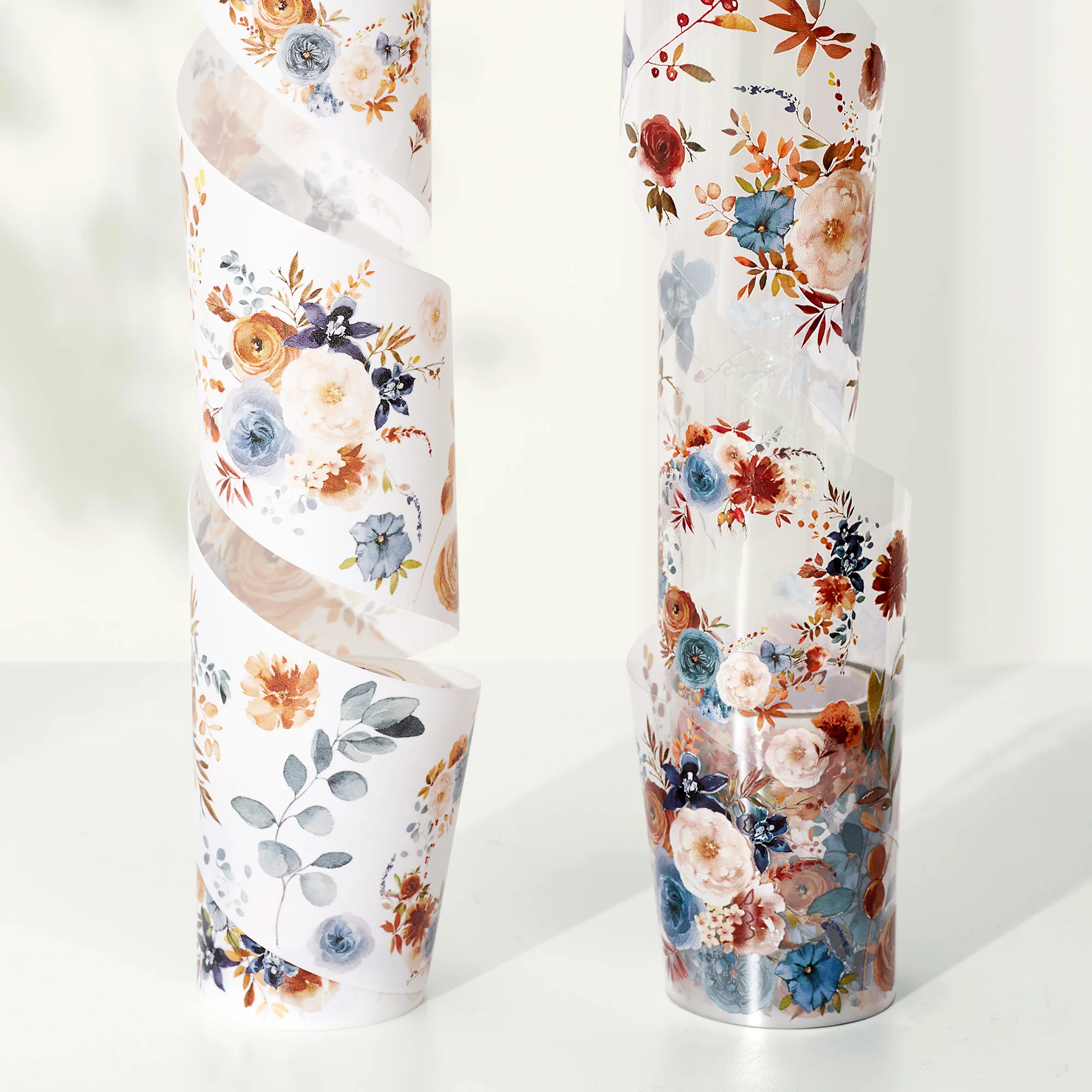 Dusty Blue & Cinnamon Wide Washi/PET Tape - Image 5