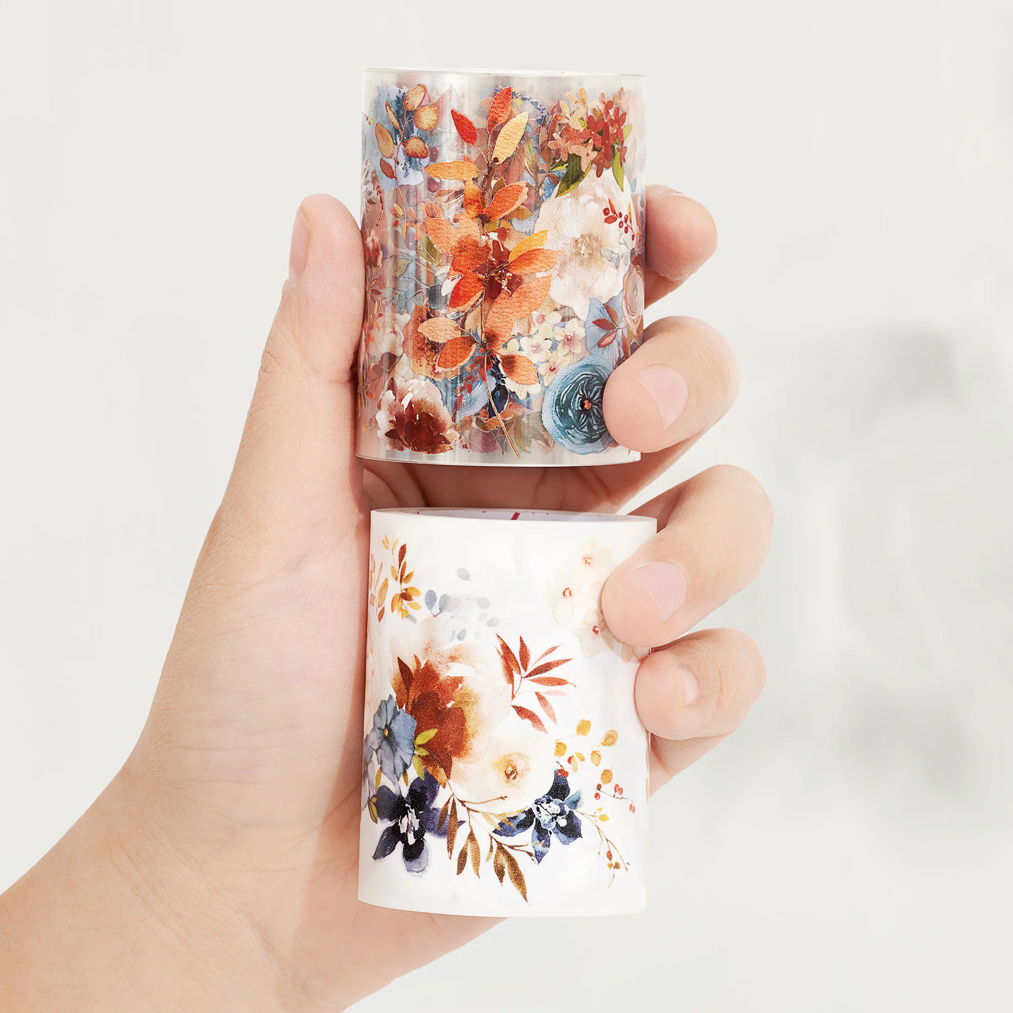Dusty Blue & Cinnamon Wide Washi/PET Tape - Image 7
