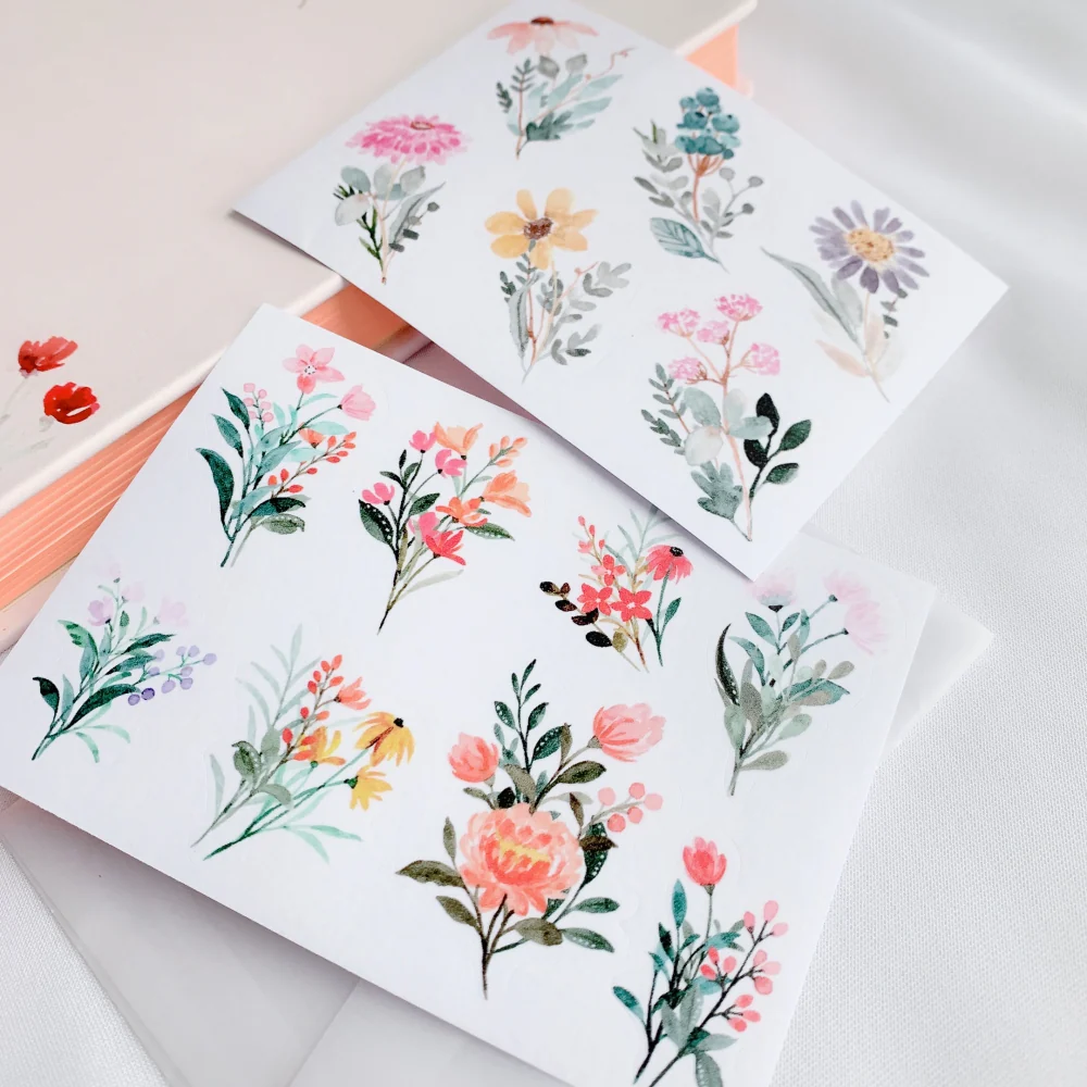 Floral Charm Washi Paper Sticker Set - Image 3