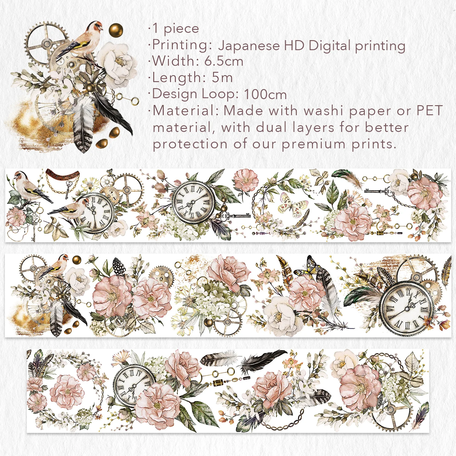 Floral Chronicles Wide Washi/PET Tape - Image 10