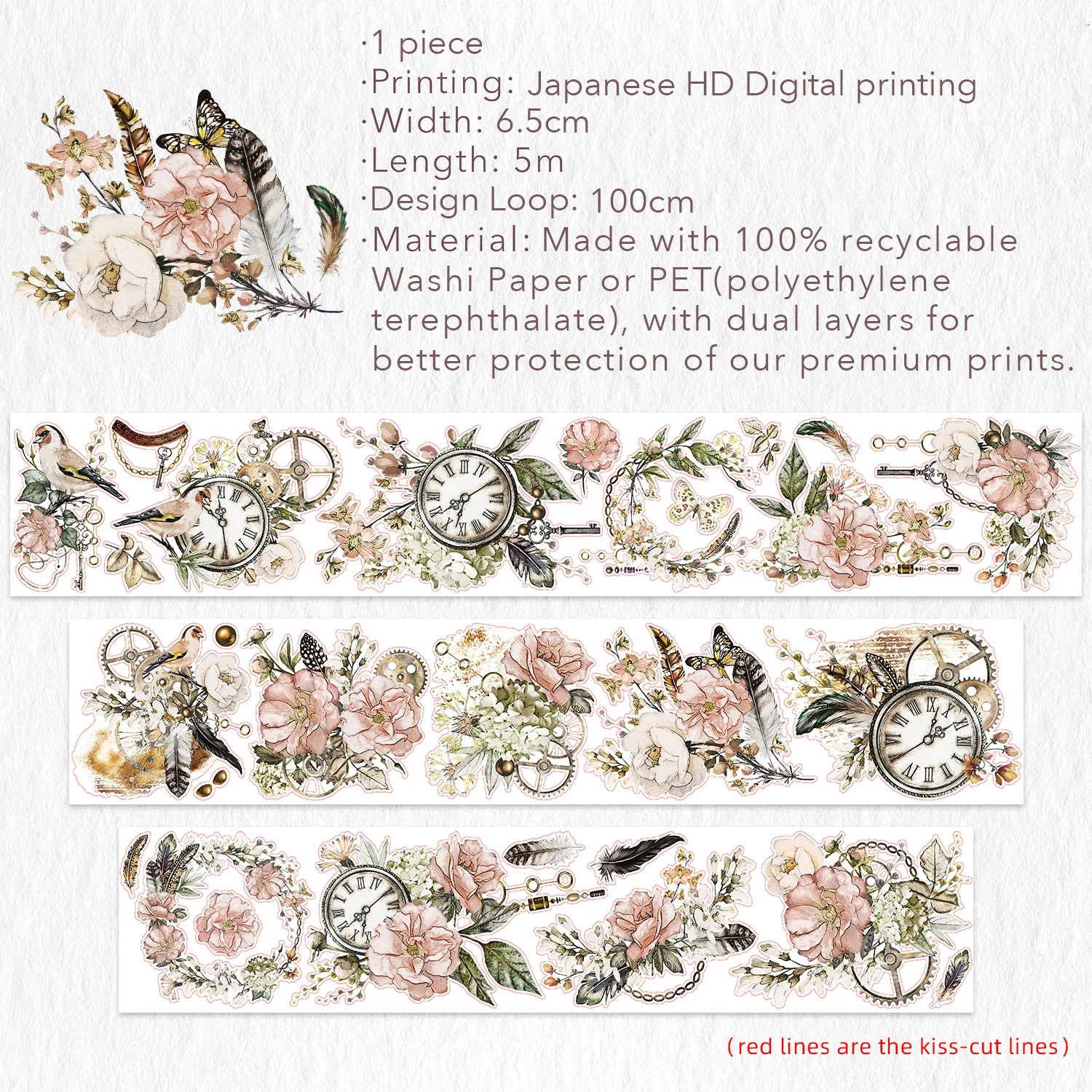 Floral Chronicles Wide Washi/PET Tape - Image 17