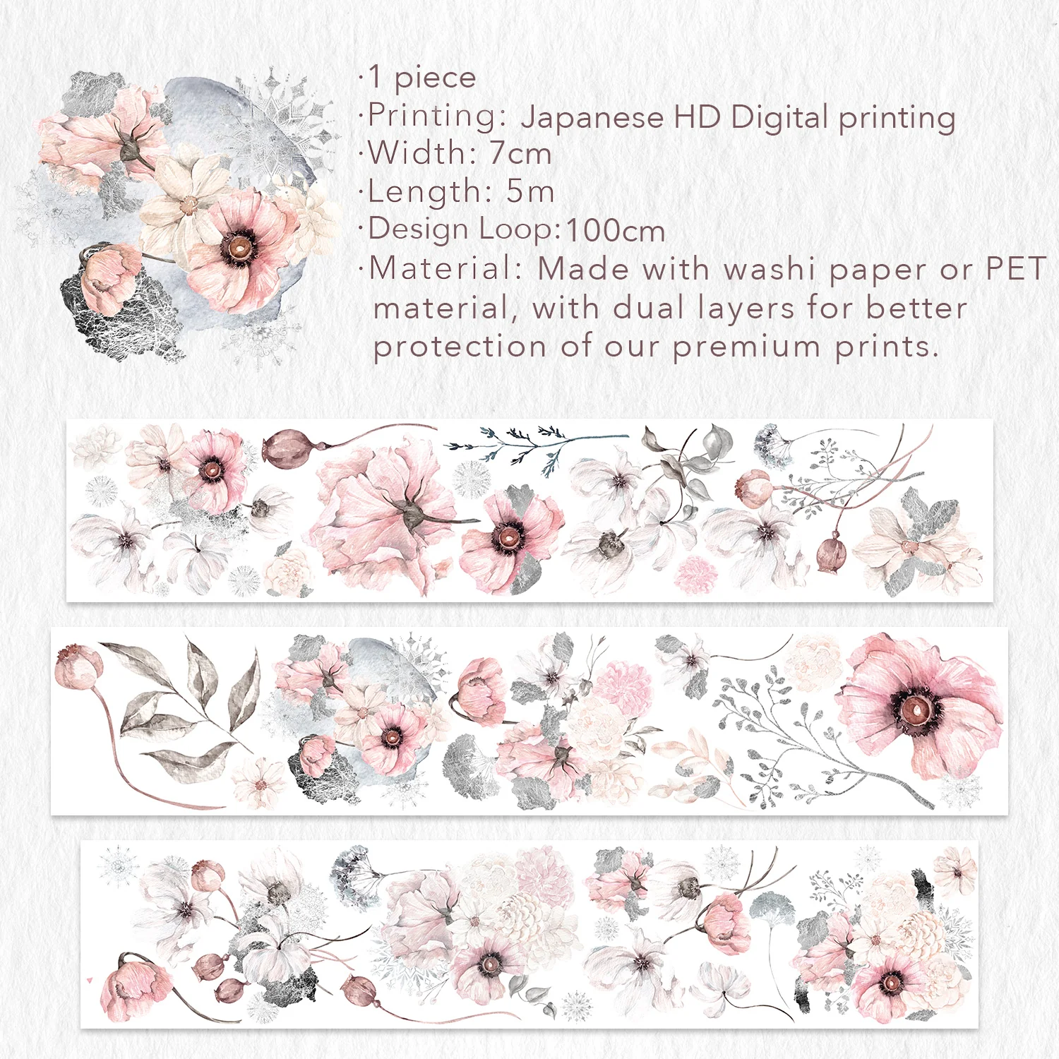 Frostbloom Wide Washi/PET Tape - Image 4