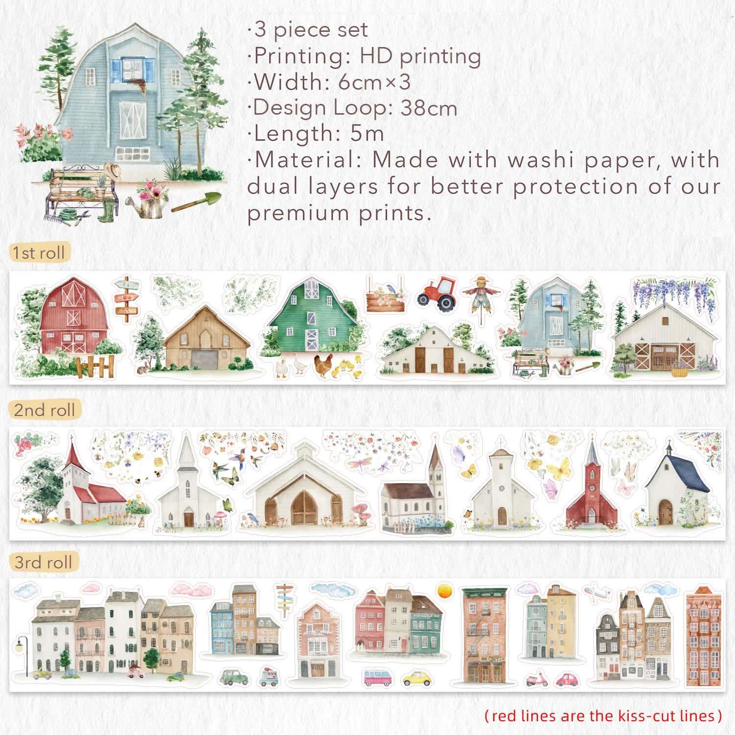 Metro & Meadow Washi Tape Sticker Set - Image 7