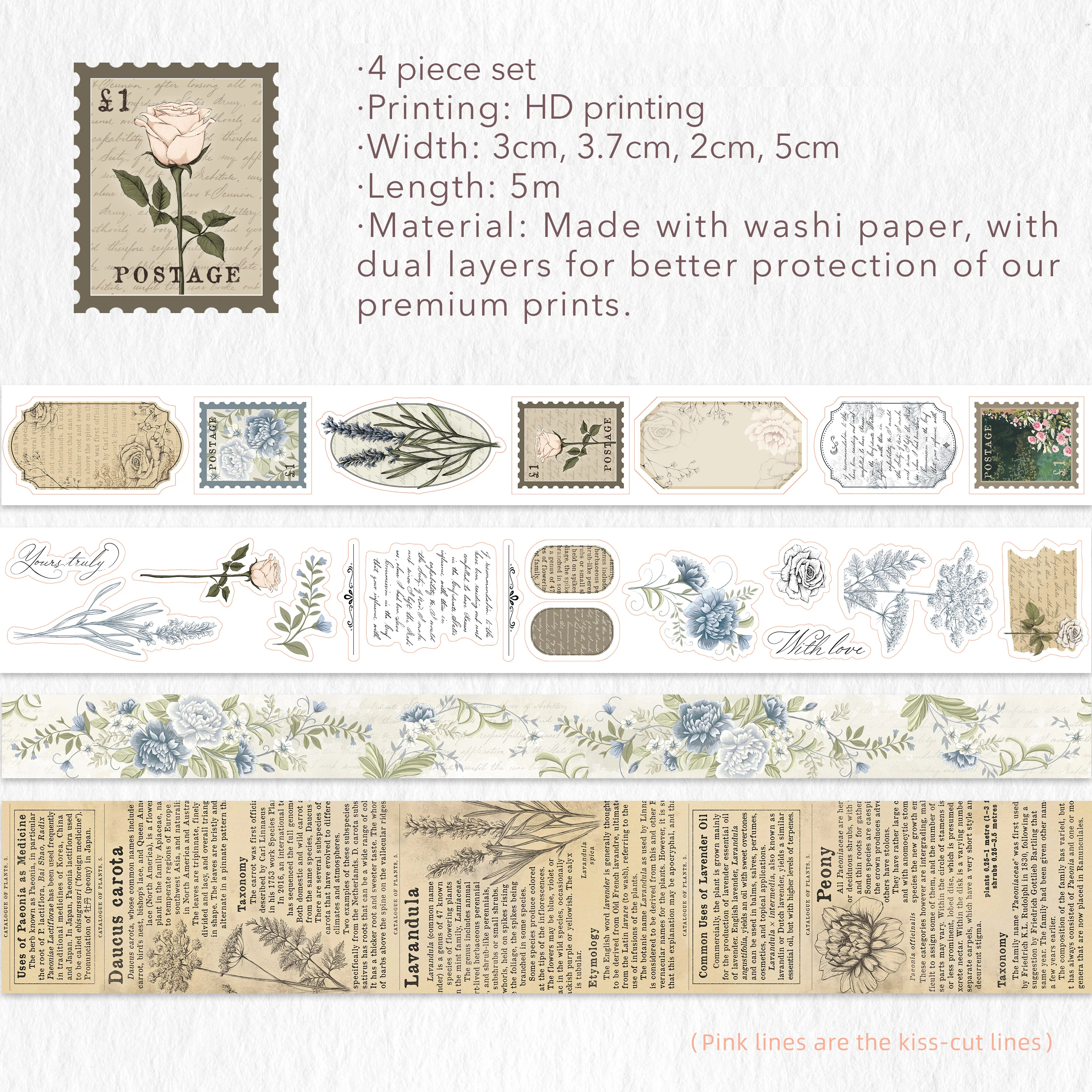Petals & Parchment Washi Tape Sticker Set - Image 10