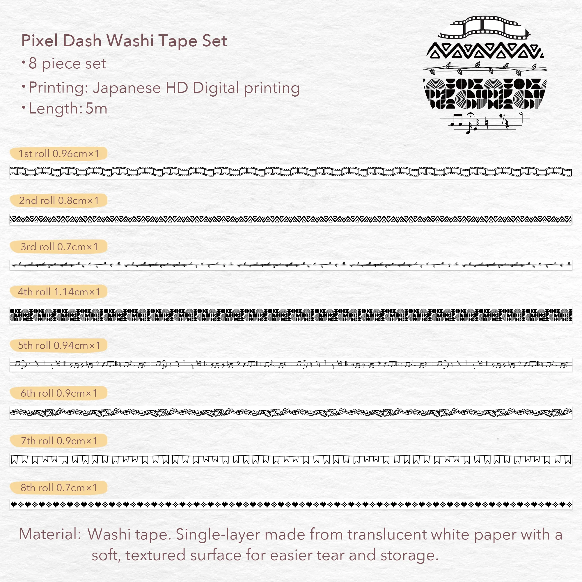 Pixel Dash Slim Washi Set - Image 9