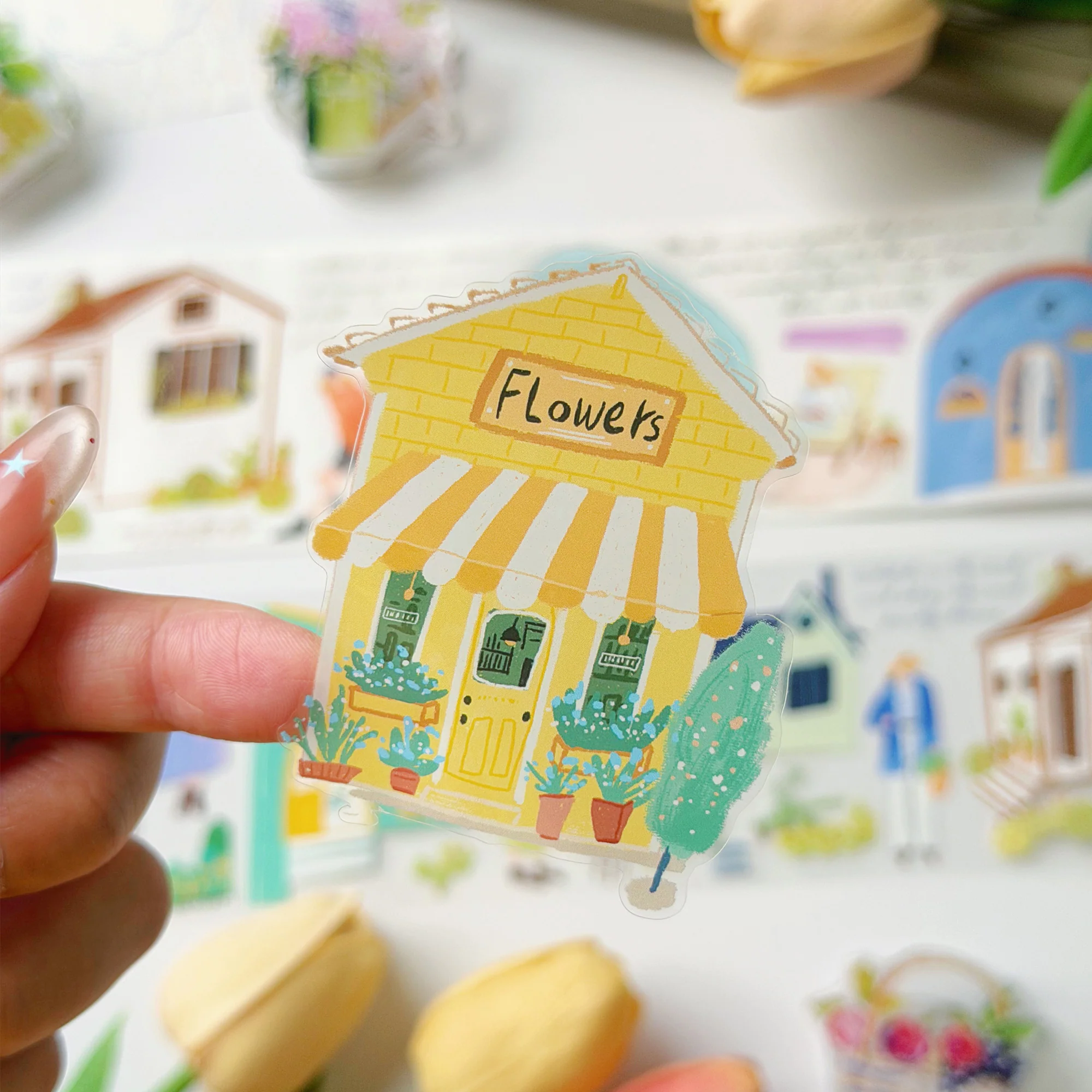 Pre-cut Bloom House Wide Washi/PET Tape - Image 4