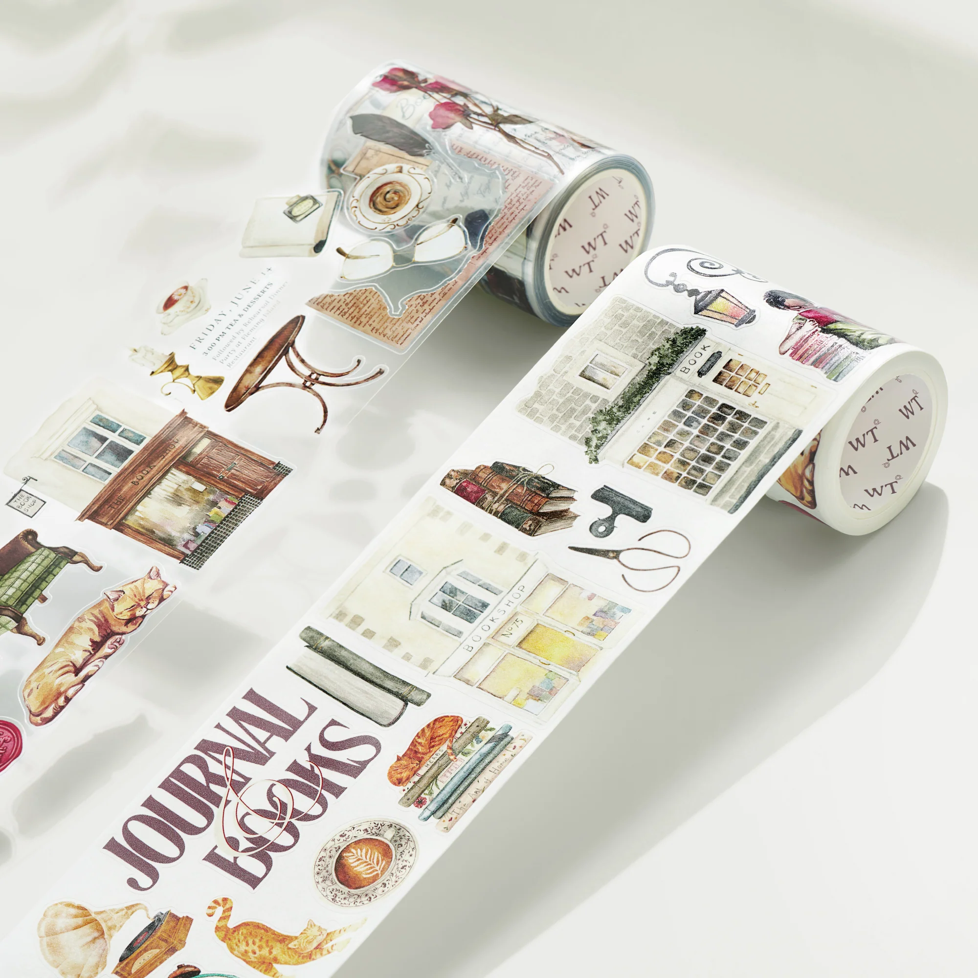 Pre-cut Cats and Books Wide Washi/PET Tape - Image 4