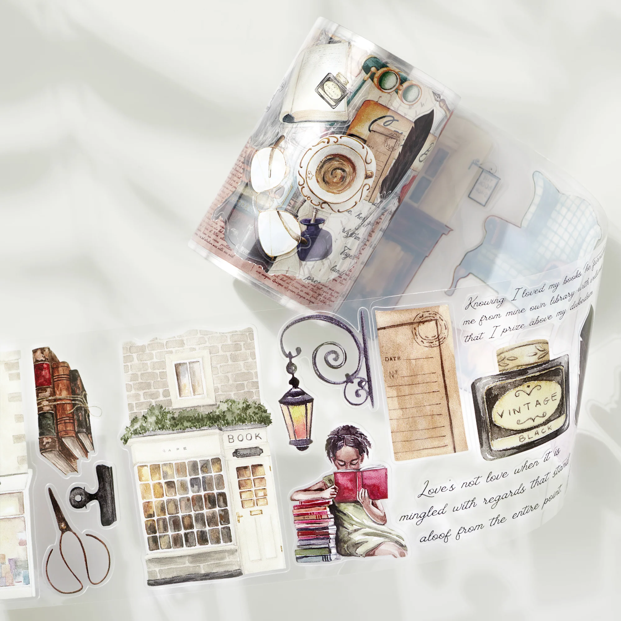Pre-cut Cats and Books Wide Washi/PET Tape - Image 5