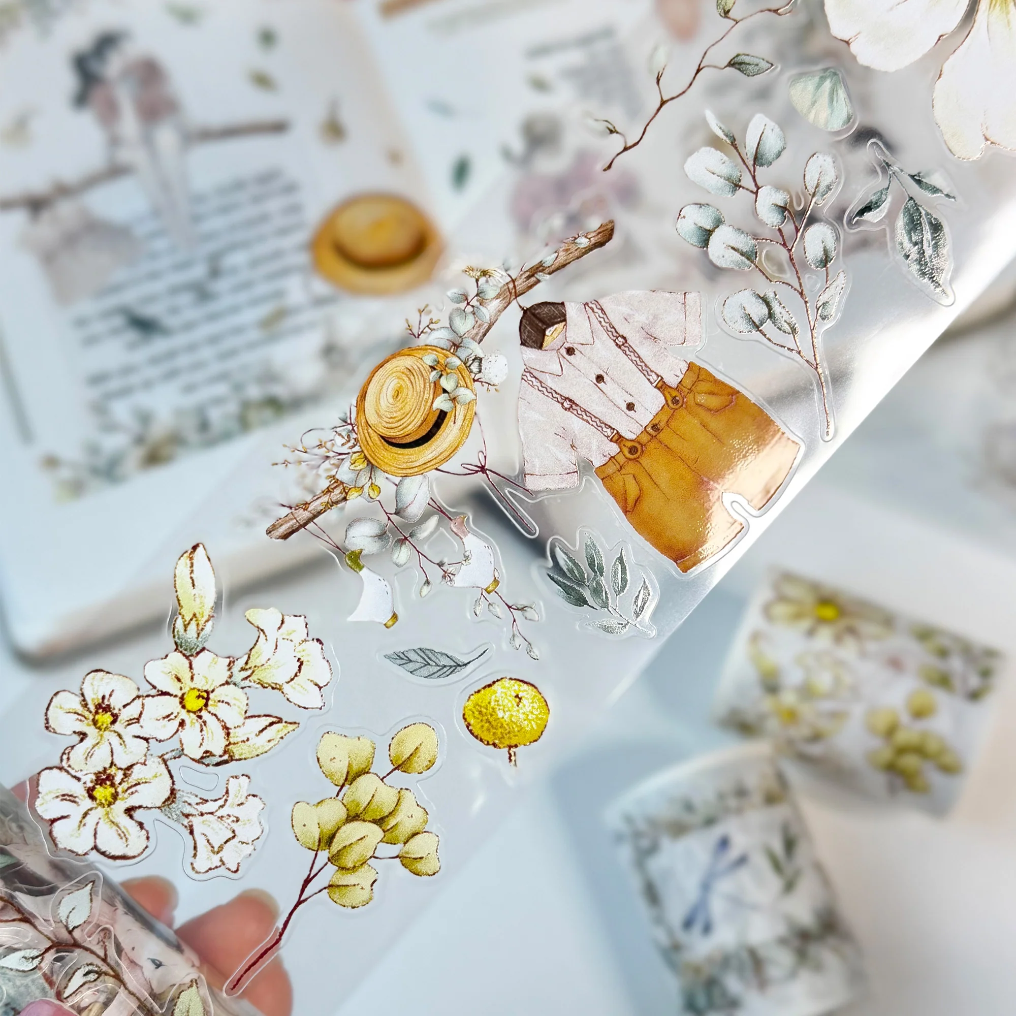 Pre-cut Clover Haze Wide Washi/PET Tape - Image 9