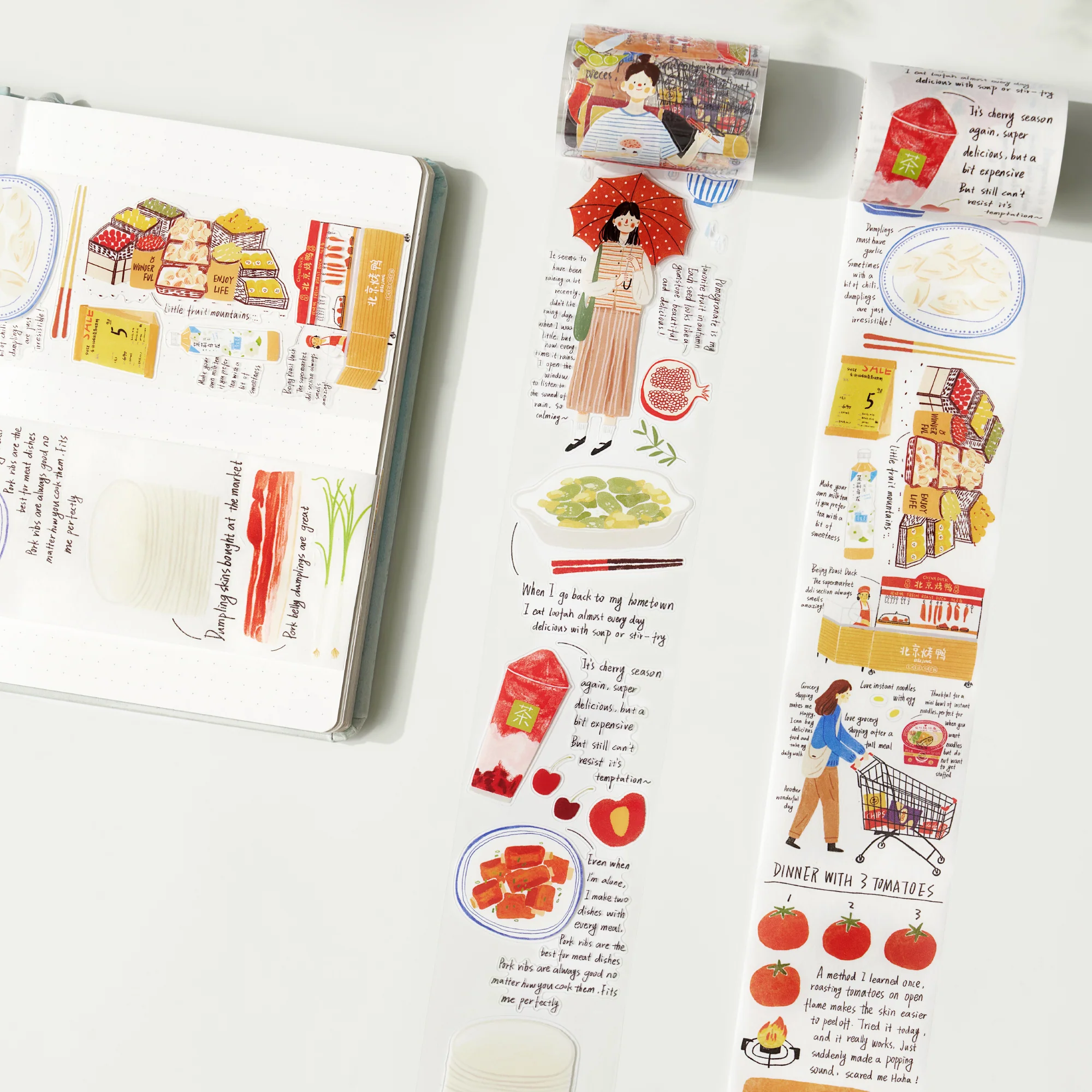 Pre-cut Dinner Time Wide Washi/PET Tape - Image 3