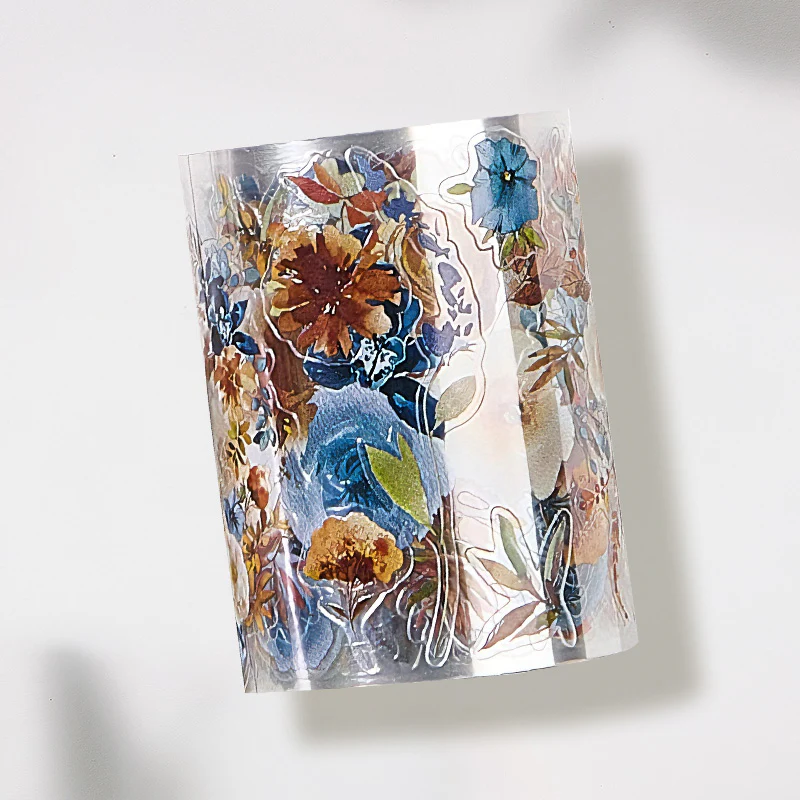 Pre-cut Dusty Blue & Cinnamon Wide Washi/PET Tape - Image 5