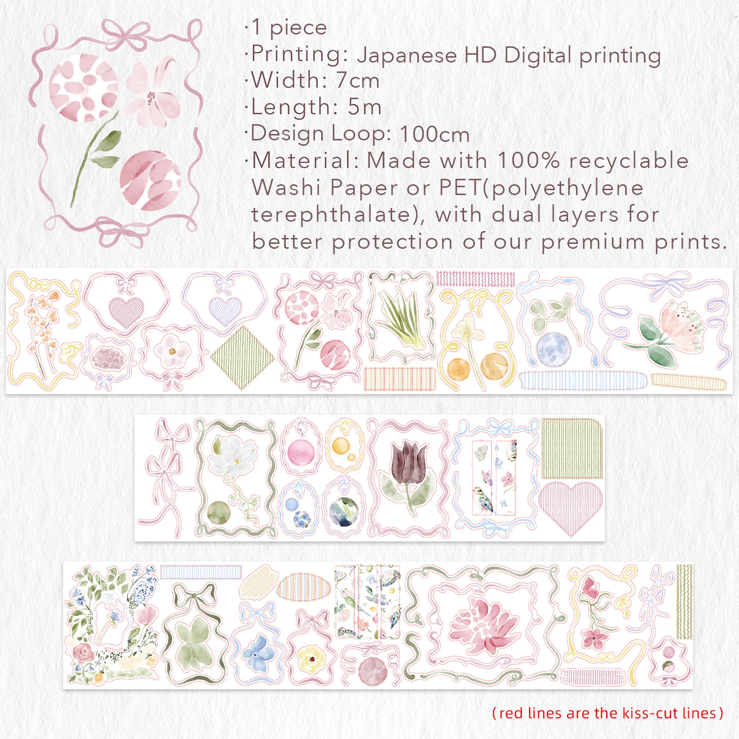Pre-cut Eden's Gallery Wide Washi/PET Tape - Image 10
