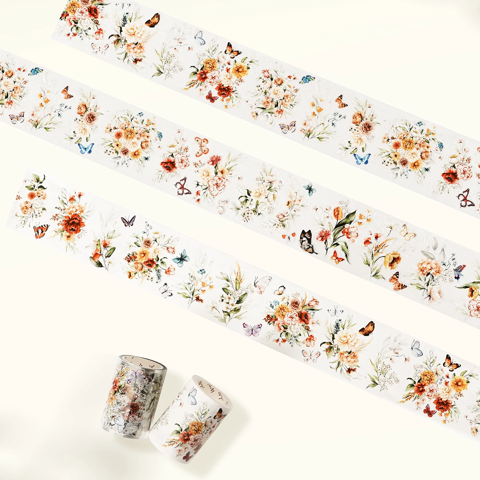 Pre-cut Floral Wave Wide Washi/PET Tape