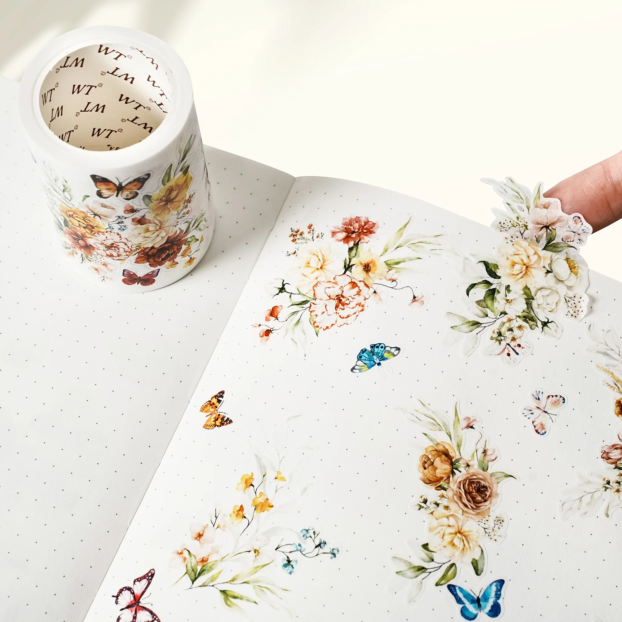 Pre-cut Floral Wave Wide Washi/PET Tape - Image 4