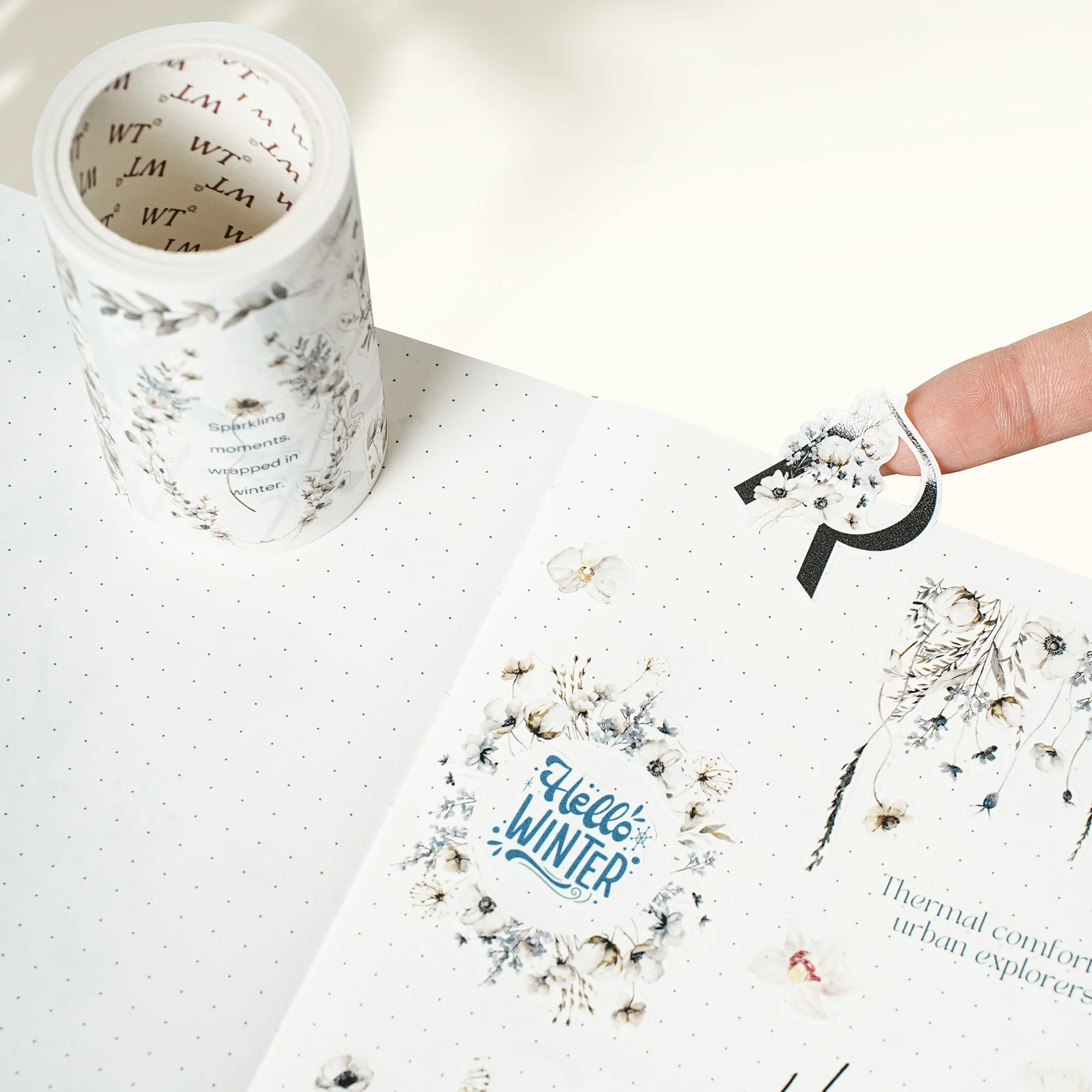 Pre-cut Frosted Letters Wide Washi/PET Tape - Image 3