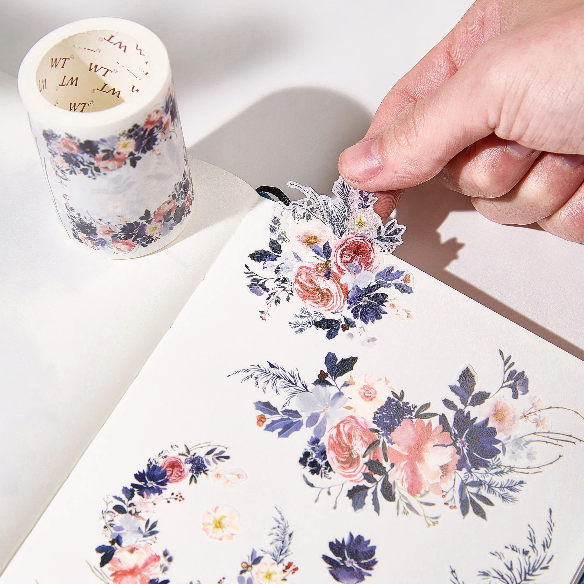 Pre-cut Frosty Rose Wide Washi/PET Tape - Image 3