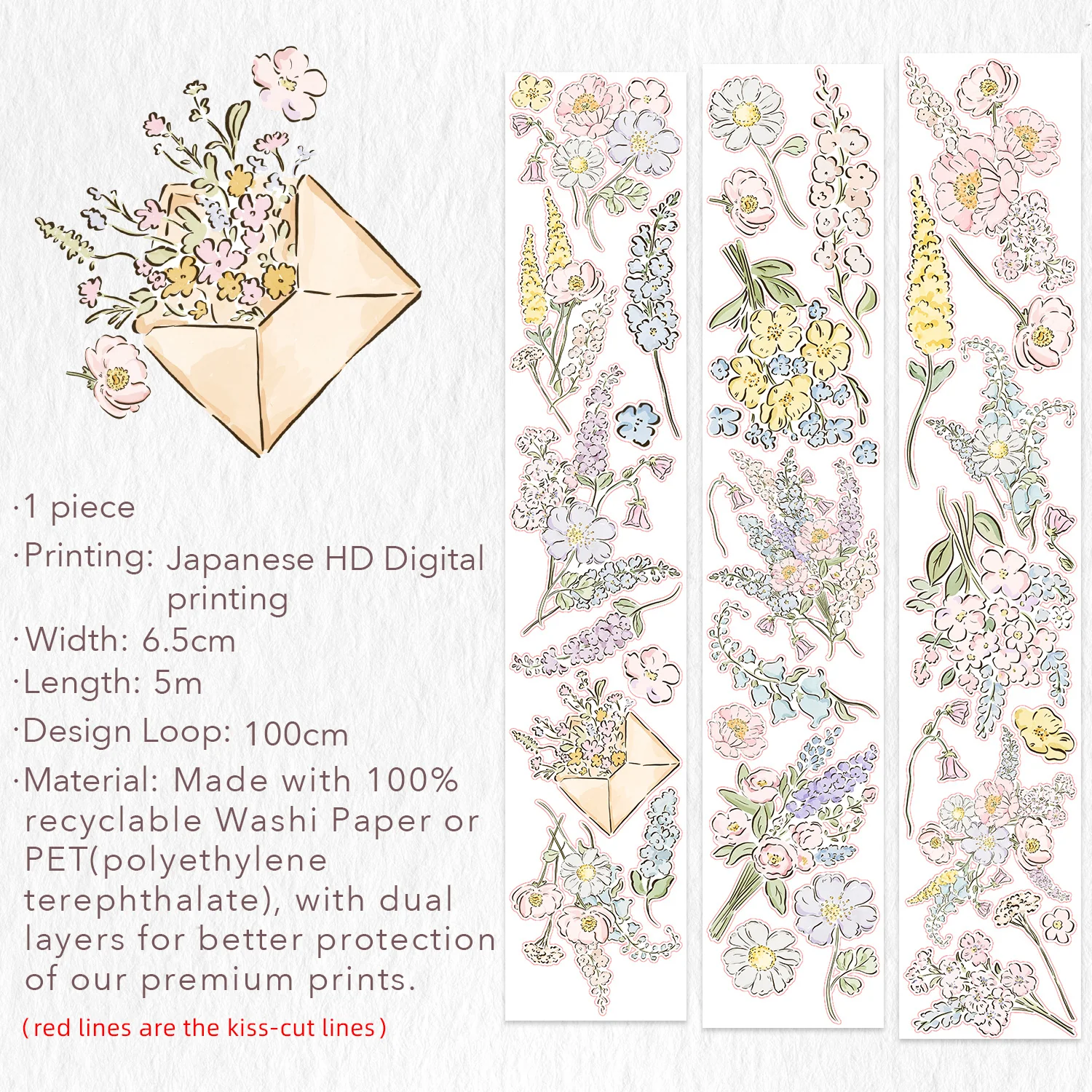Pre-cut Garden Sprout Wide Washi/PET Tape - Image 9