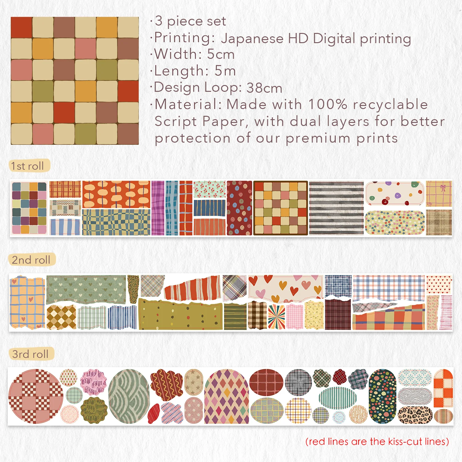 Pre-cut Heritage Snippets Script Tape Set - Image 12