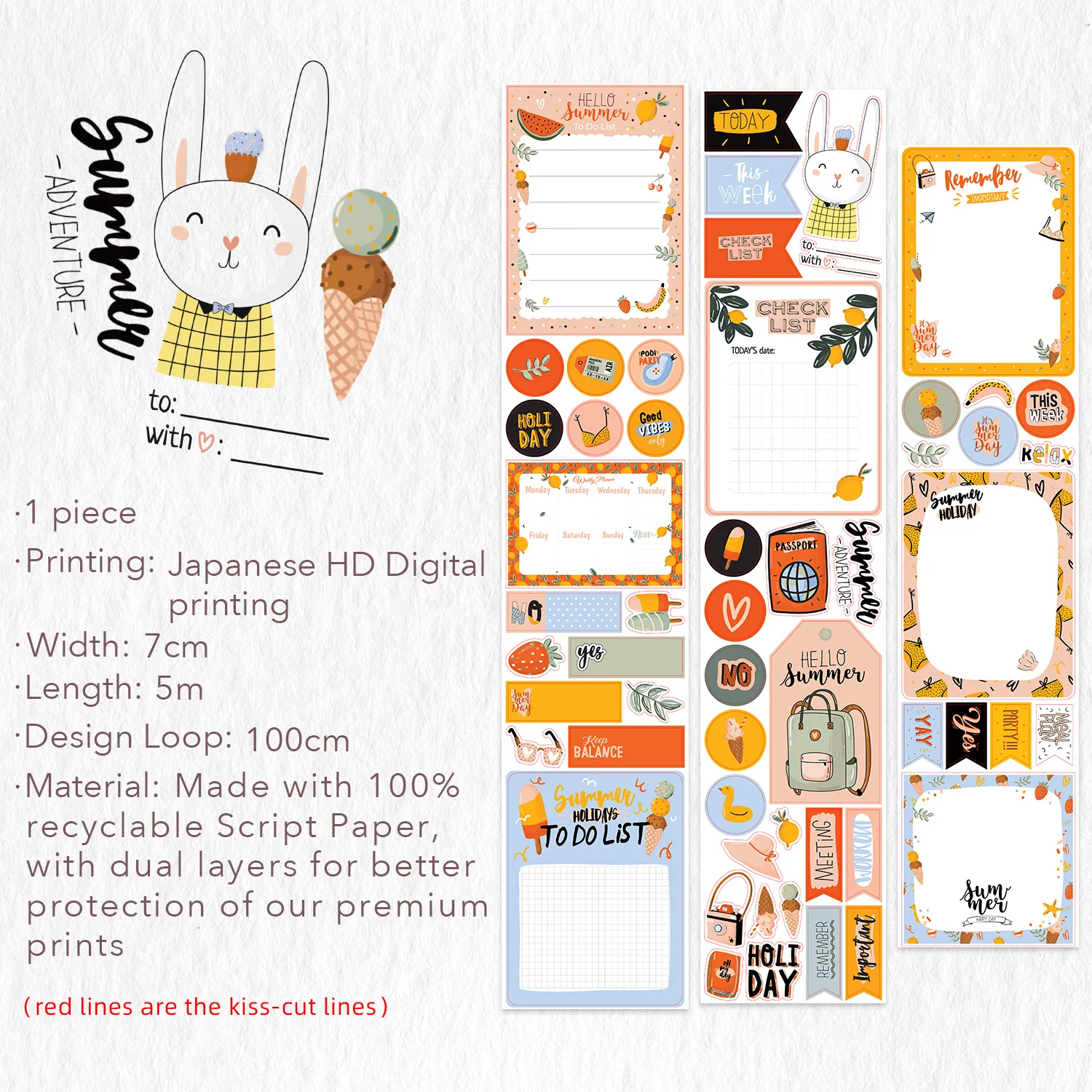 Pre-cut Hygge Notes Script Tape Bundle - Image 26
