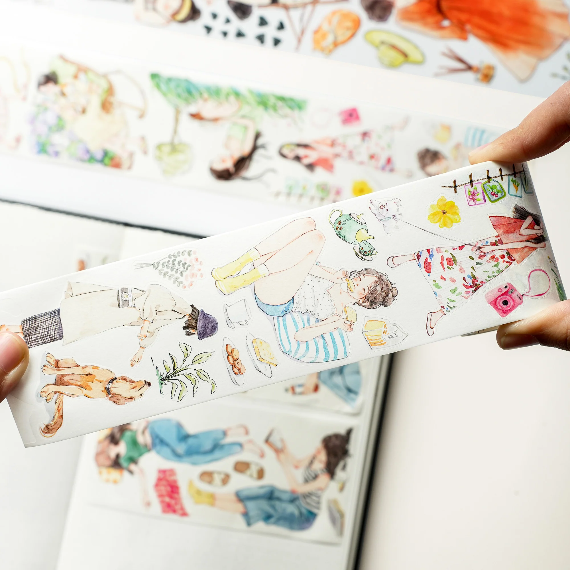 Pre-cut Leisurely Days Wide Washi/PET Tape - Image 3