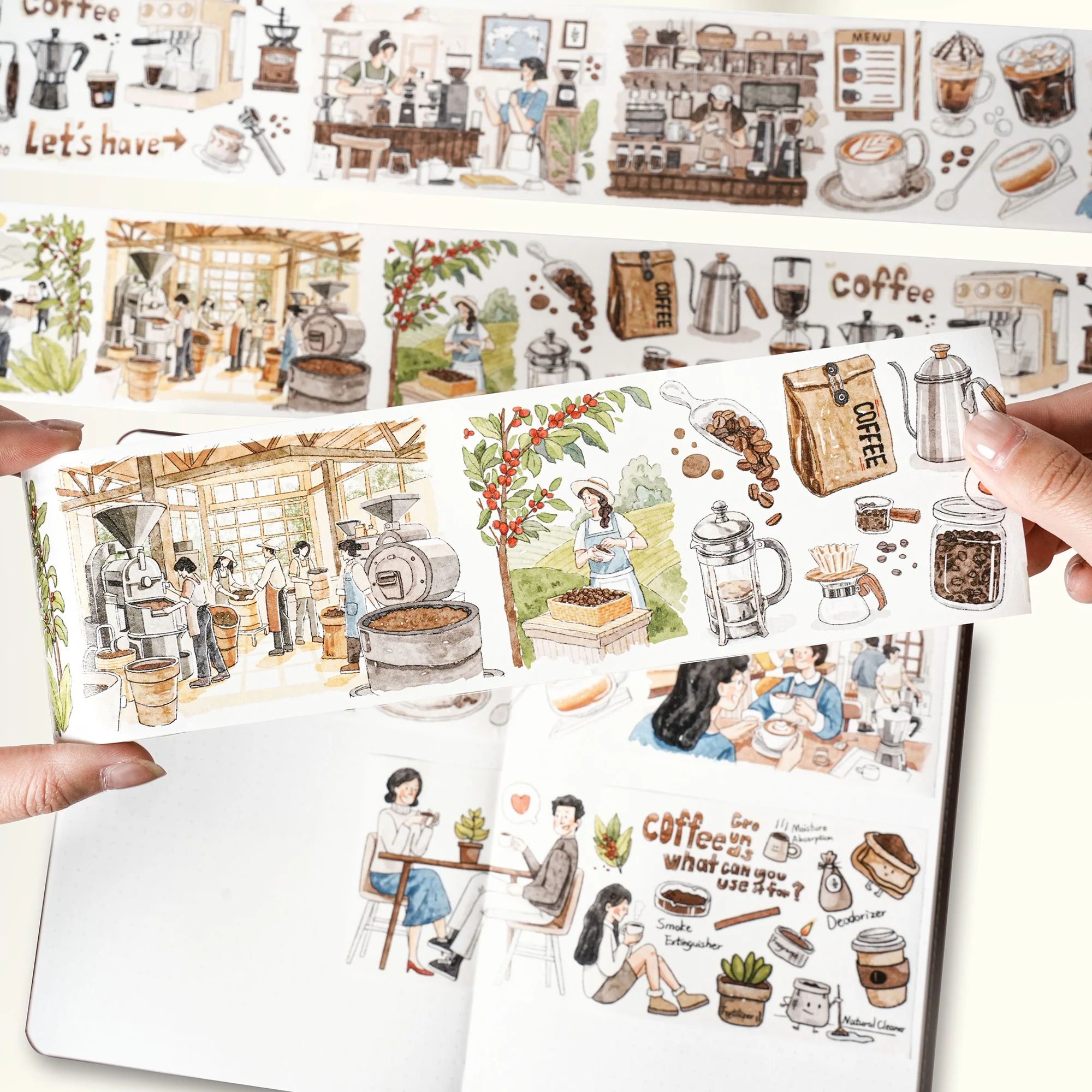 Pre-cut Life of Coffee Wide Washi/PET Tape - Image 3