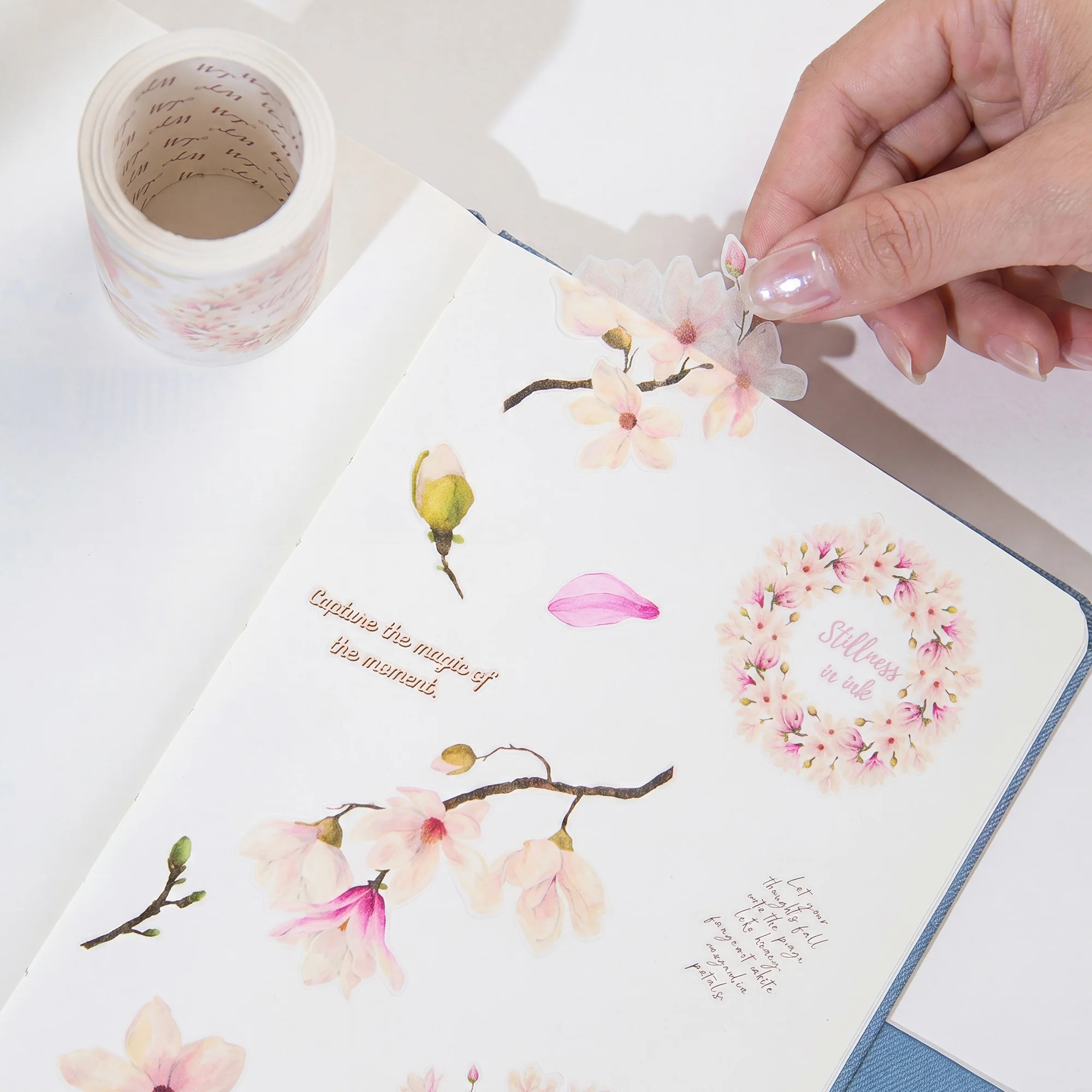 Pre-cut Magnolia Bloom Wide Washi/PET Tape - Image 2