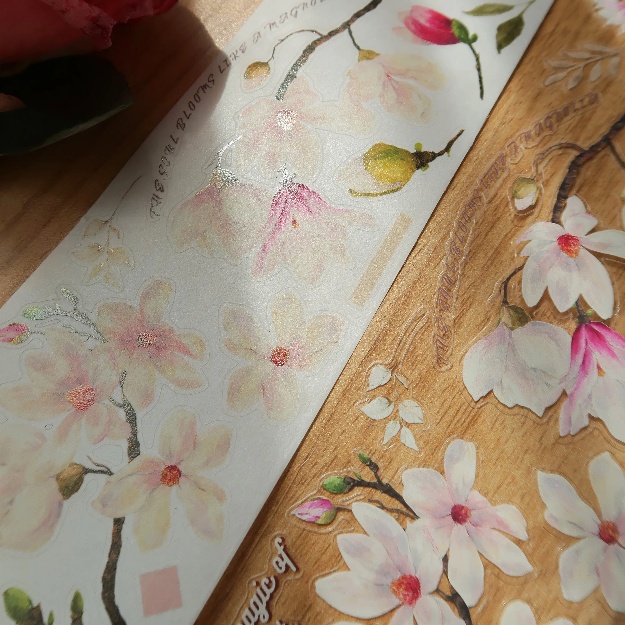 Pre-cut Magnolia Bloom Wide Washi/PET Tape - Image 4