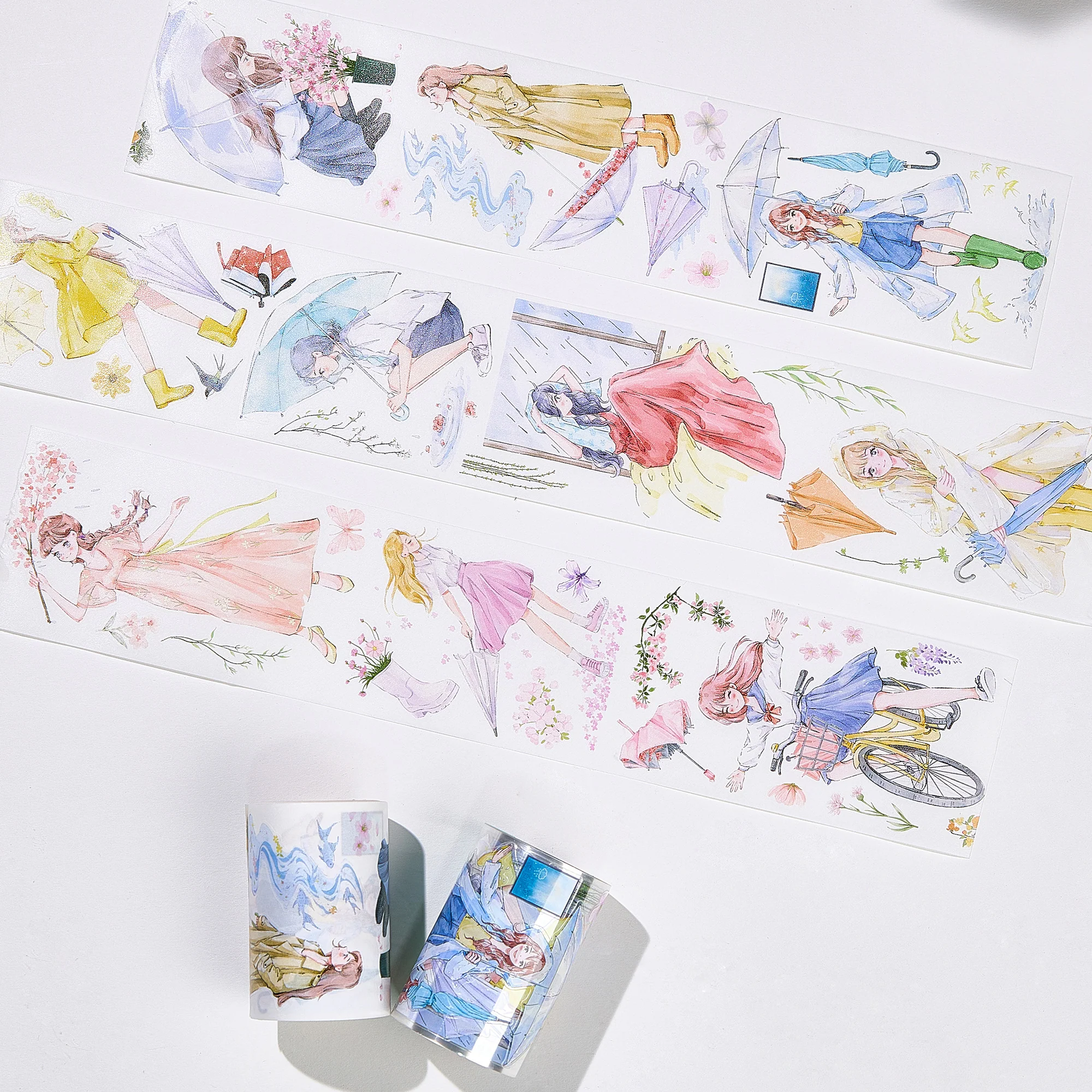 Pre-cut Morning Drizzle Wide Washi/PET Tape