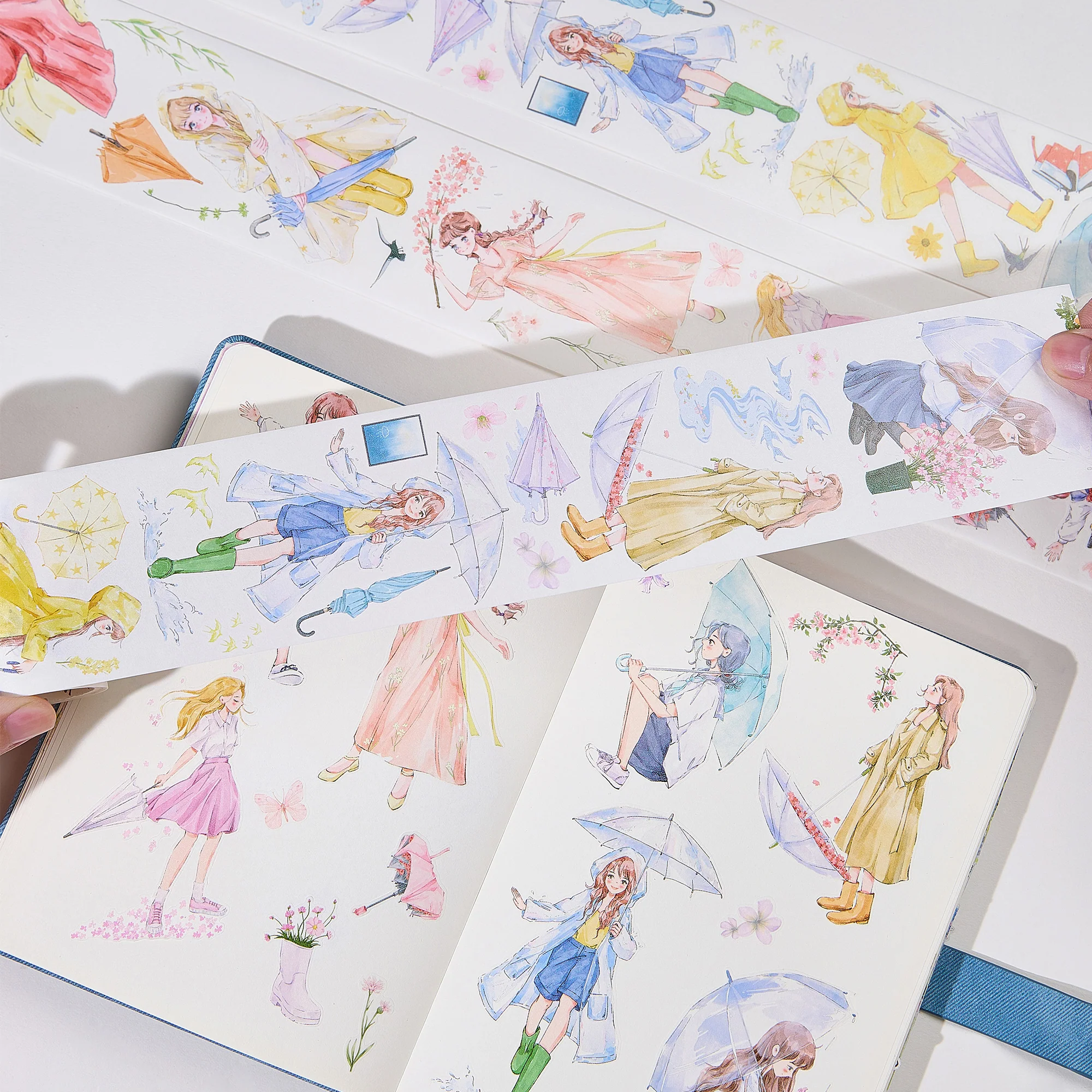 Pre-cut Morning Drizzle Wide Washi/PET Tape - Image 2