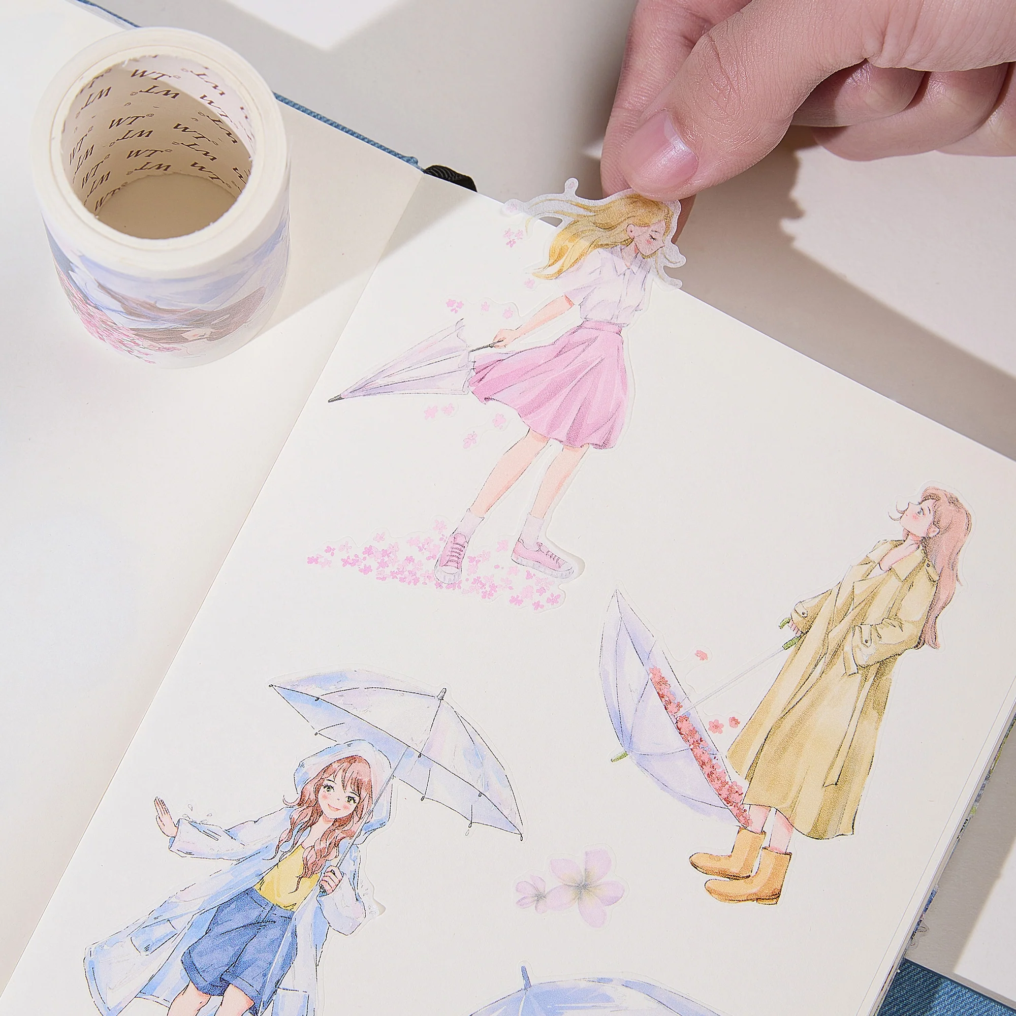 Pre-cut Morning Drizzle Wide Washi/PET Tape - Image 3