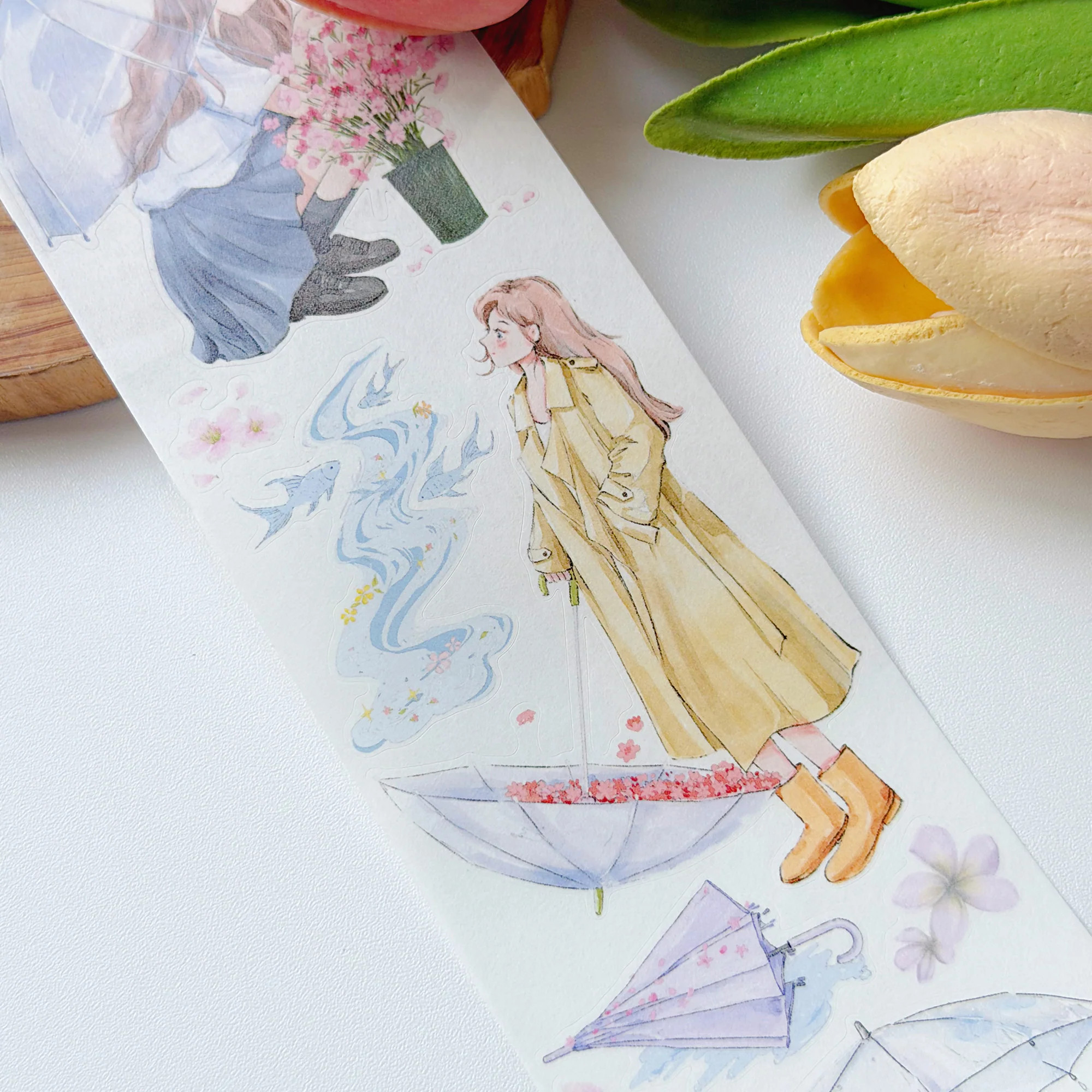 Pre-cut Morning Drizzle Wide Washi/PET Tape - Image 6