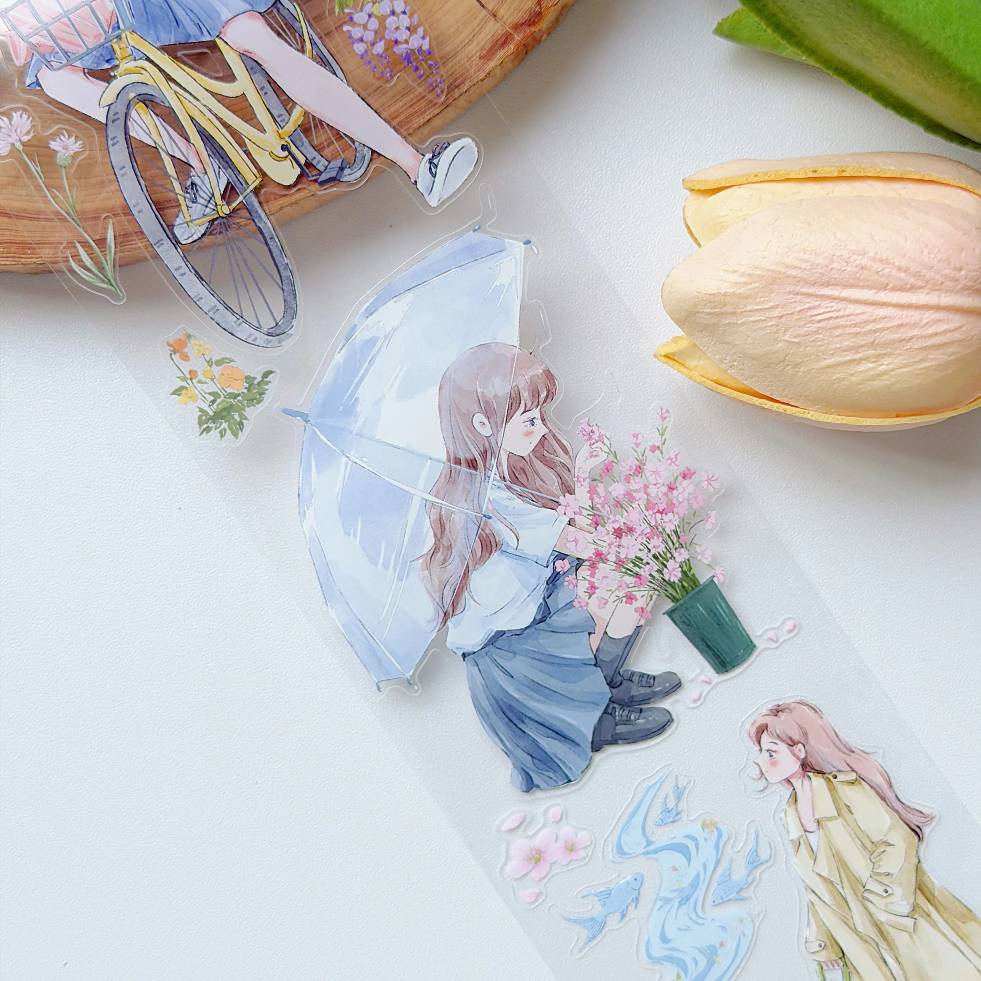 Pre-cut Morning Drizzle Wide Washi/PET Tape - Image 8
