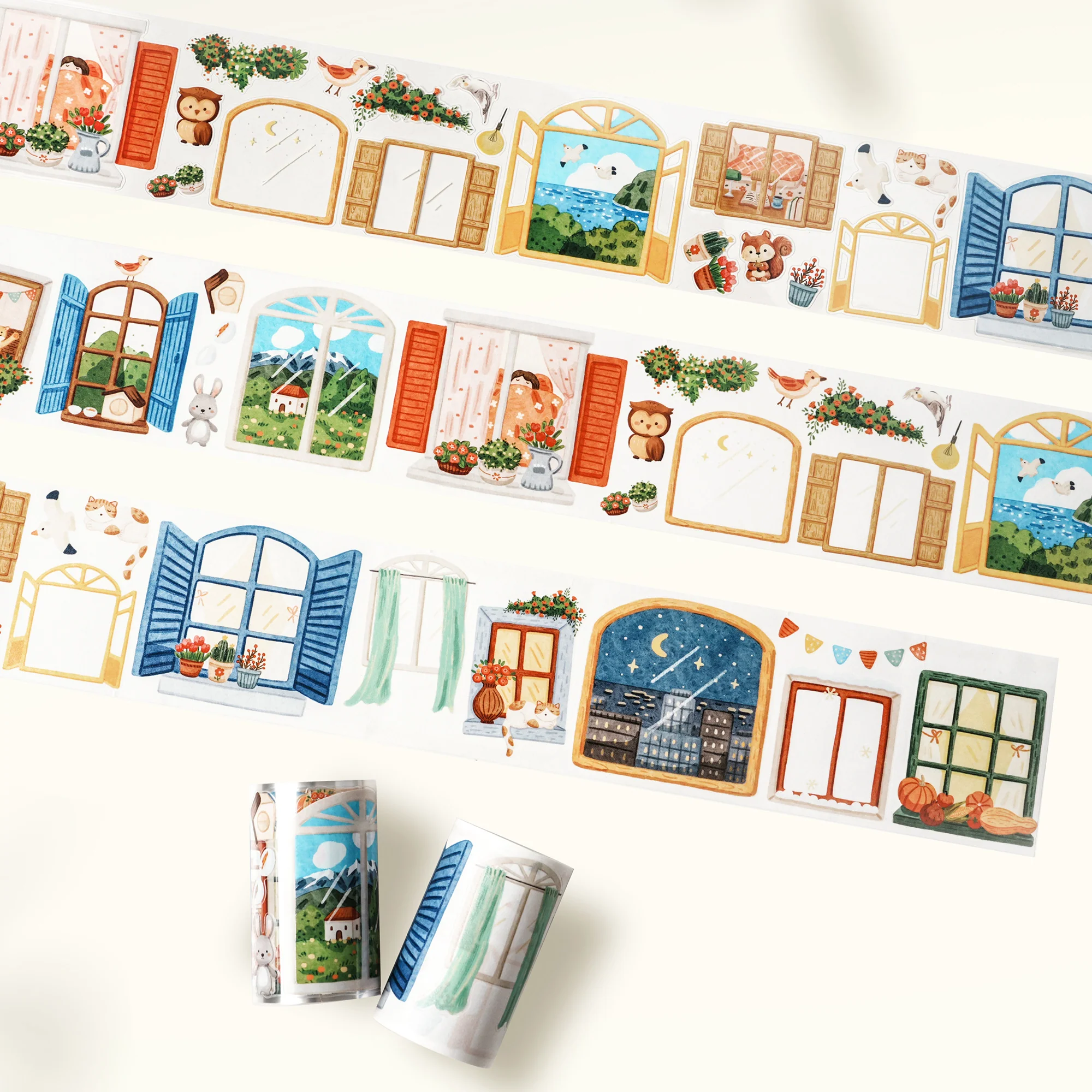 Pre-cut Pane & Simple Wide Washi/PET Tape