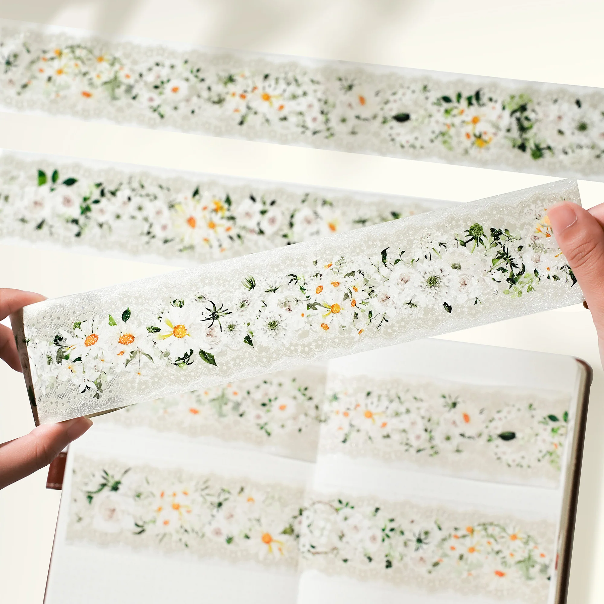 Pre-cut Petals en Blanc Wide PET Tape (Sparkling) - Image 3