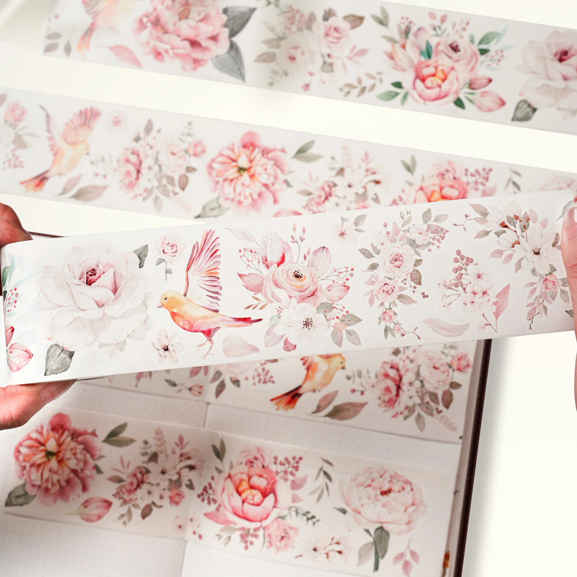 Pre-cut Pink Velvet Wide Washi/PET Tape - Image 3