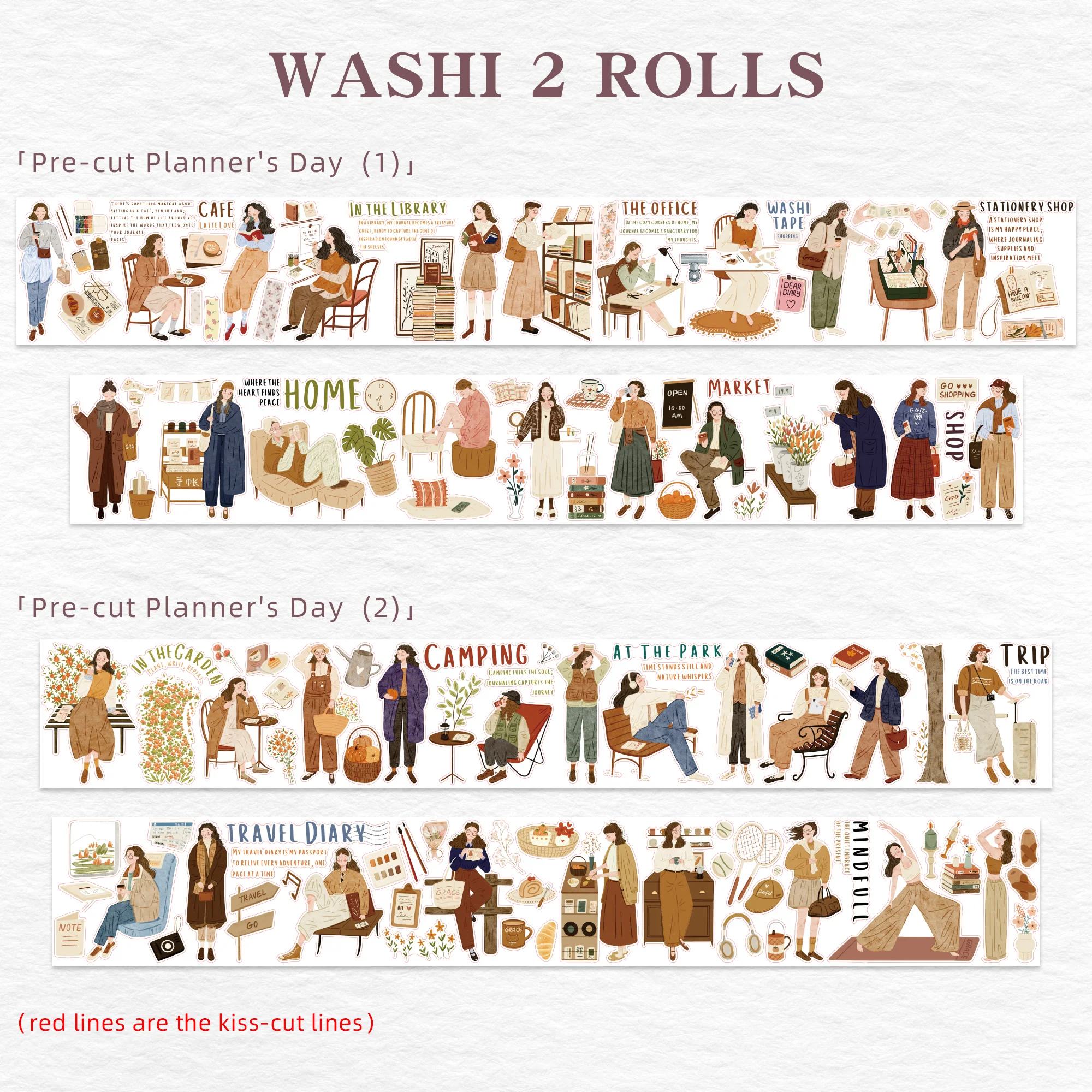 Pre-cut Planner's Day Washi/PET Tape Set - Image 16