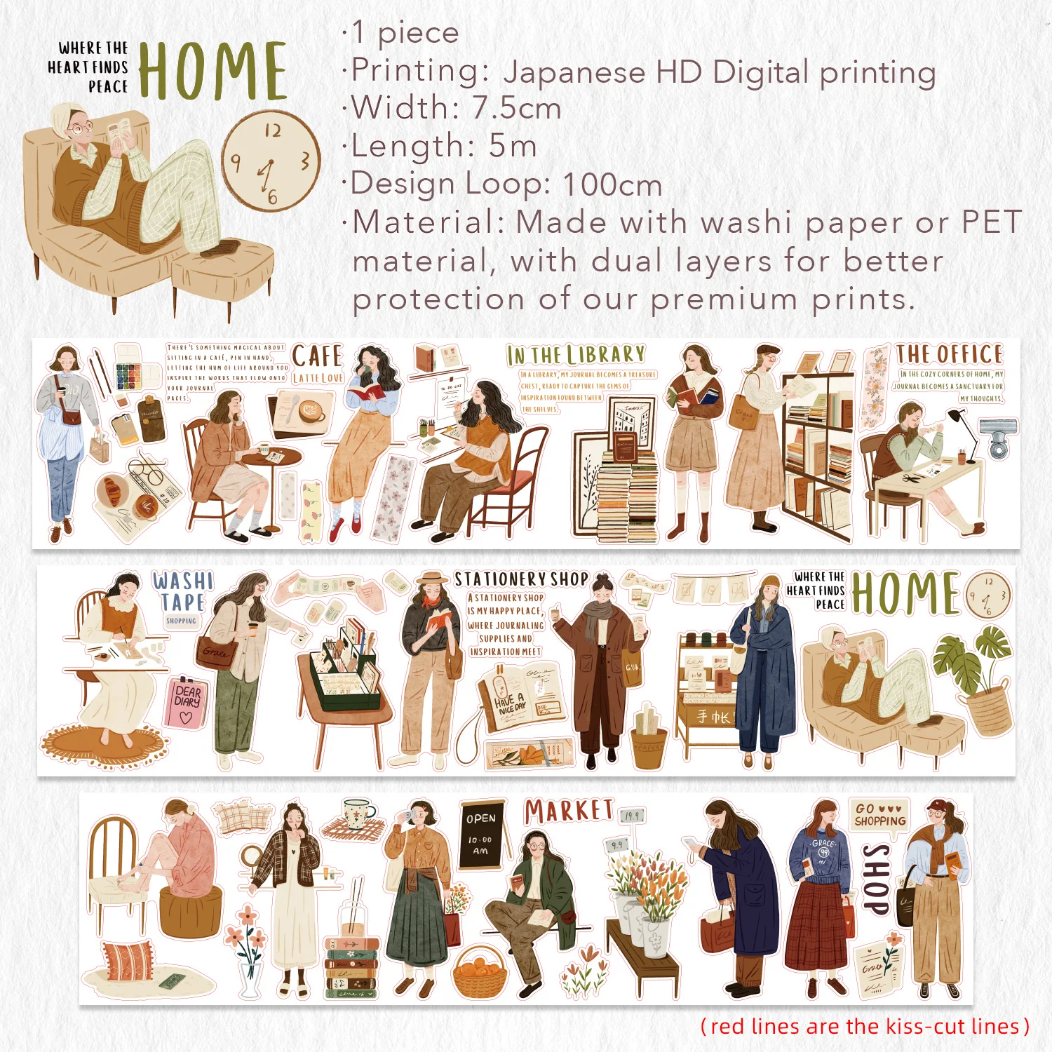 Pre-cut Planner's Day Washi/PET Tape Set - Image 19