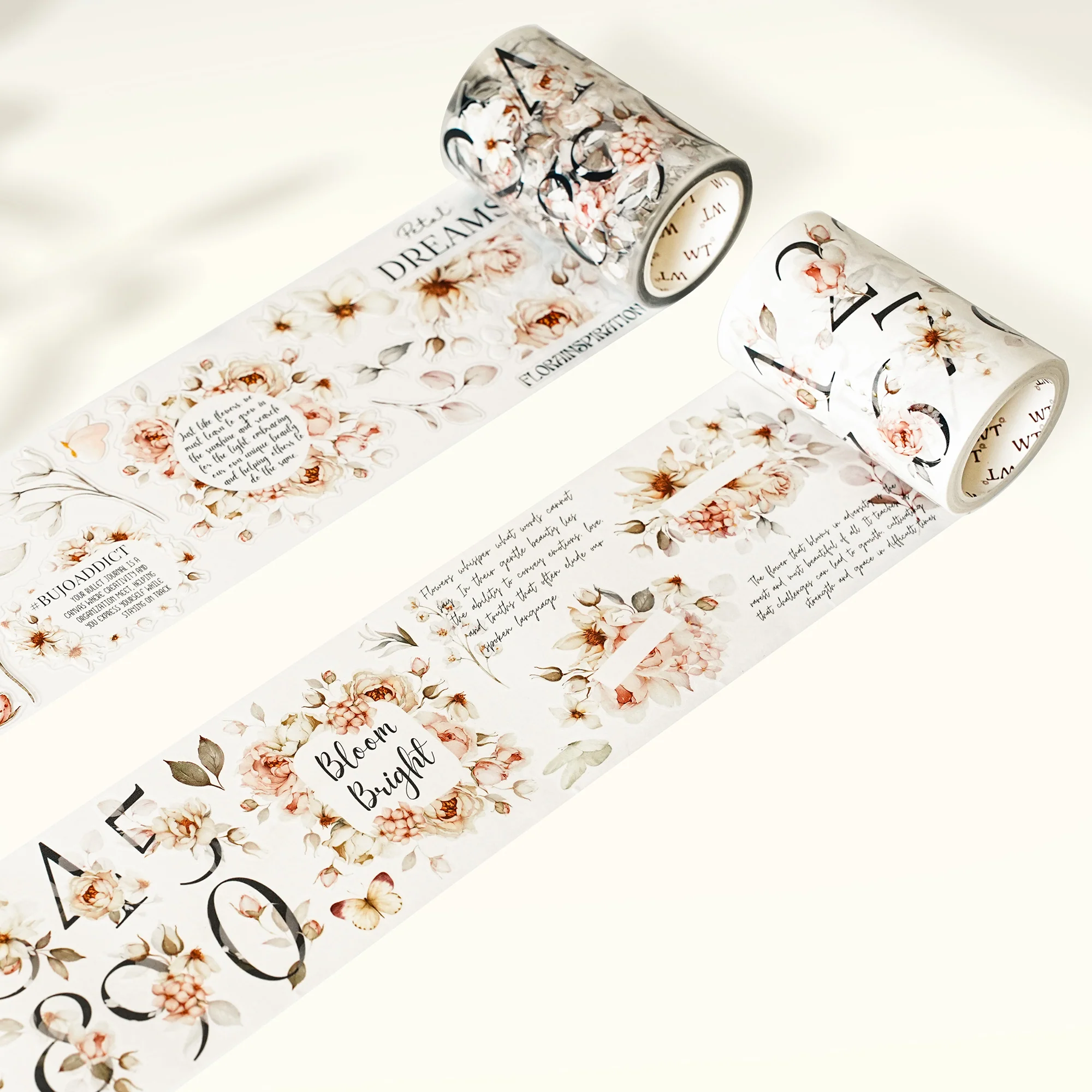 Pre-cut Rosé Scripts Wide Washi/PET Tape - Image 5