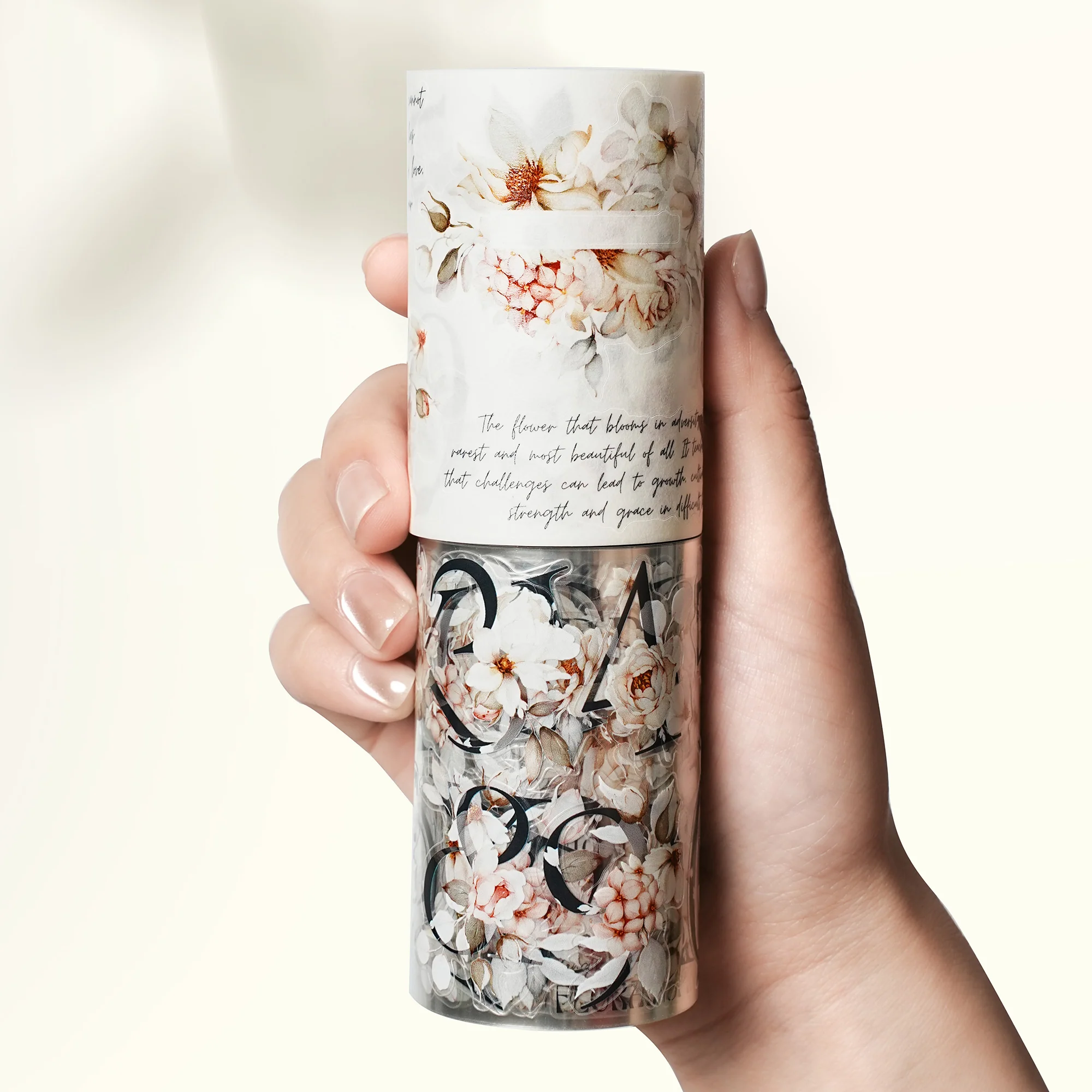 Pre-cut Rosé Scripts Wide Washi/PET Tape - Image 6