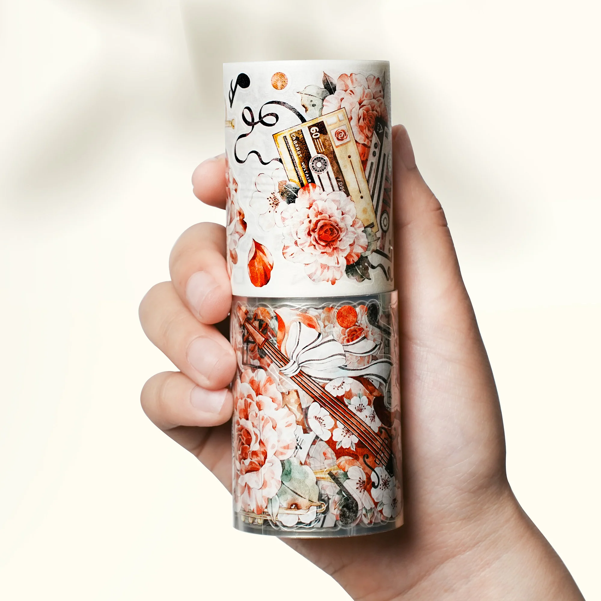 Pre-cut Rose Sonata Wide Washi/PET Tape - Image 7