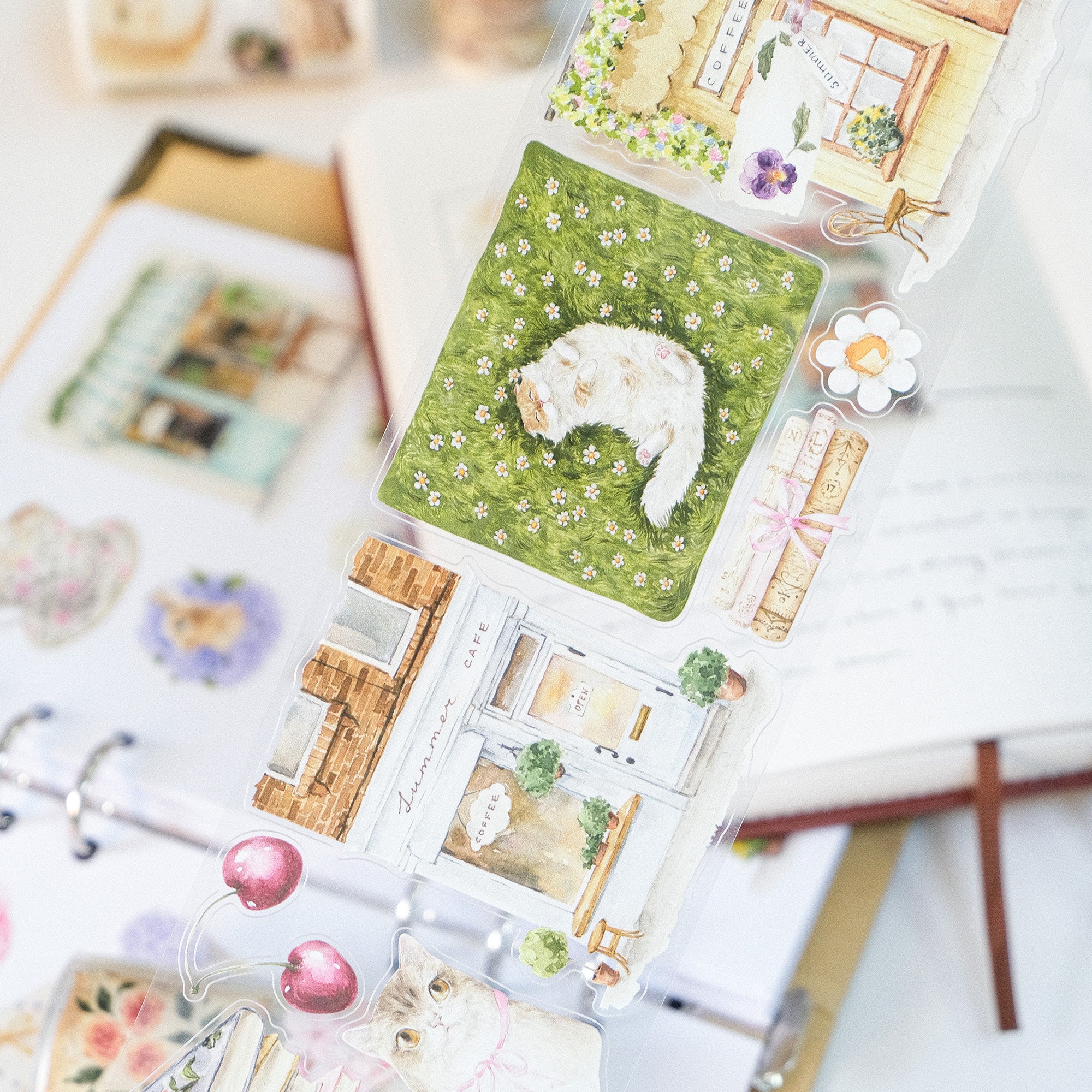 Pre-cut Summer Café Wide Washi/PET Tape - Image 8
