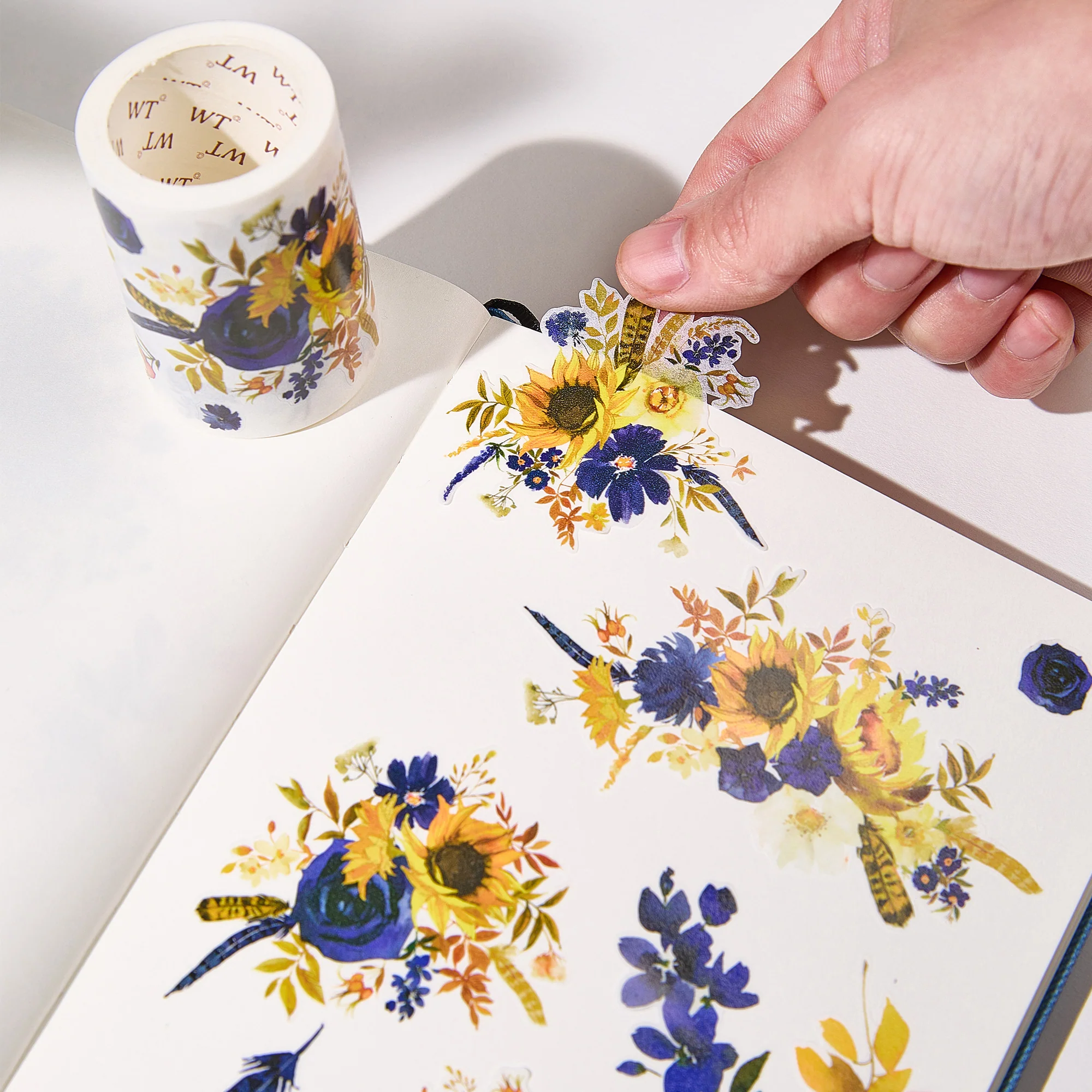 Pre-cut Sunflower & Navy Wide Washi/PET Tape - Image 3