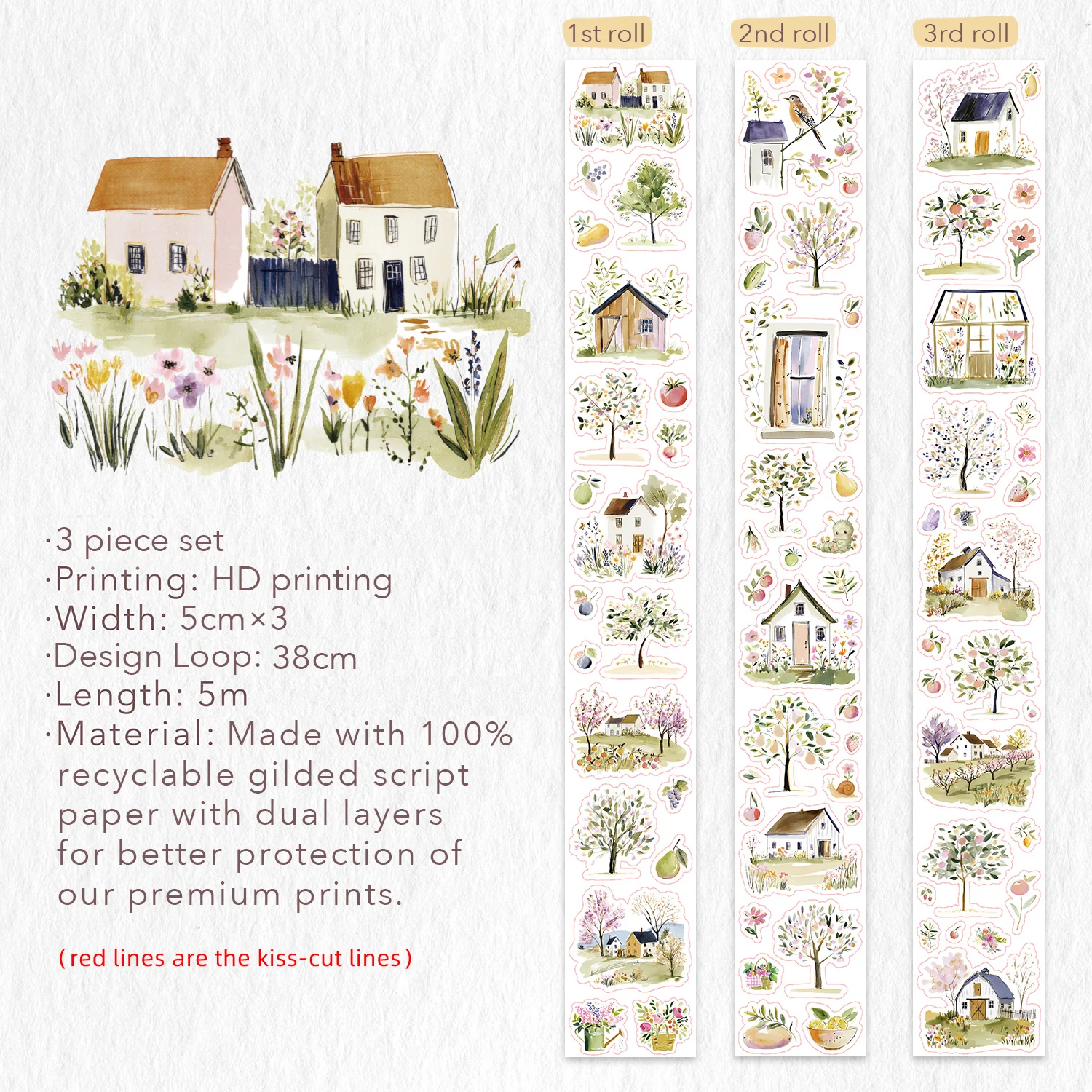 Pre-cut Sunlit Orchard Script Tape Set (GILDED) - Image 12