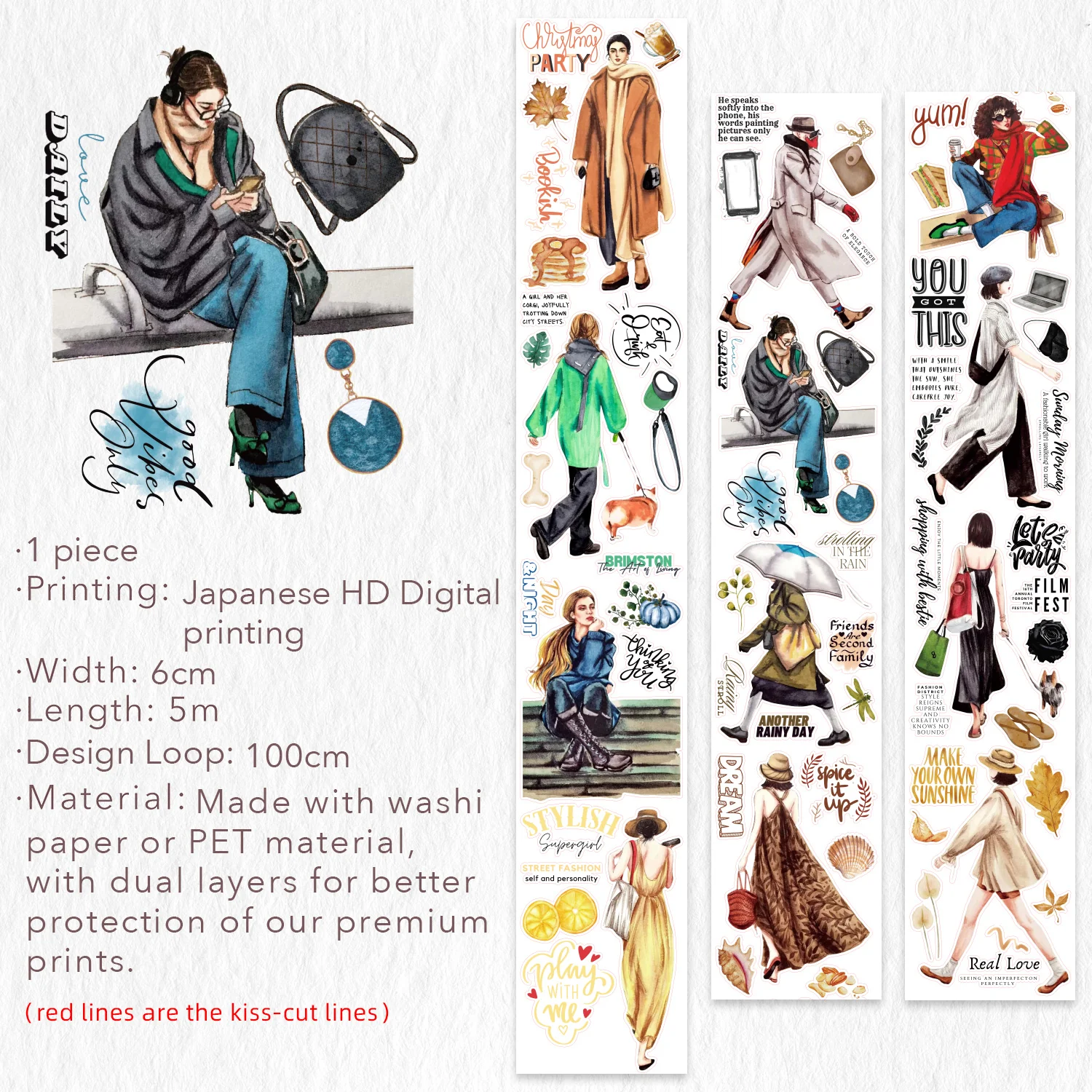 Pre-cut Urban Wanderers Wide Washi Tape - Image 10