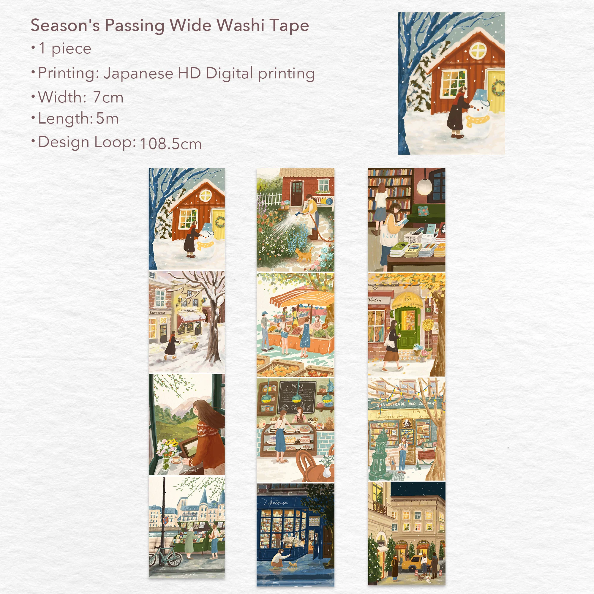 Season's Passing Wide Washi/PET Tape - Image 9
