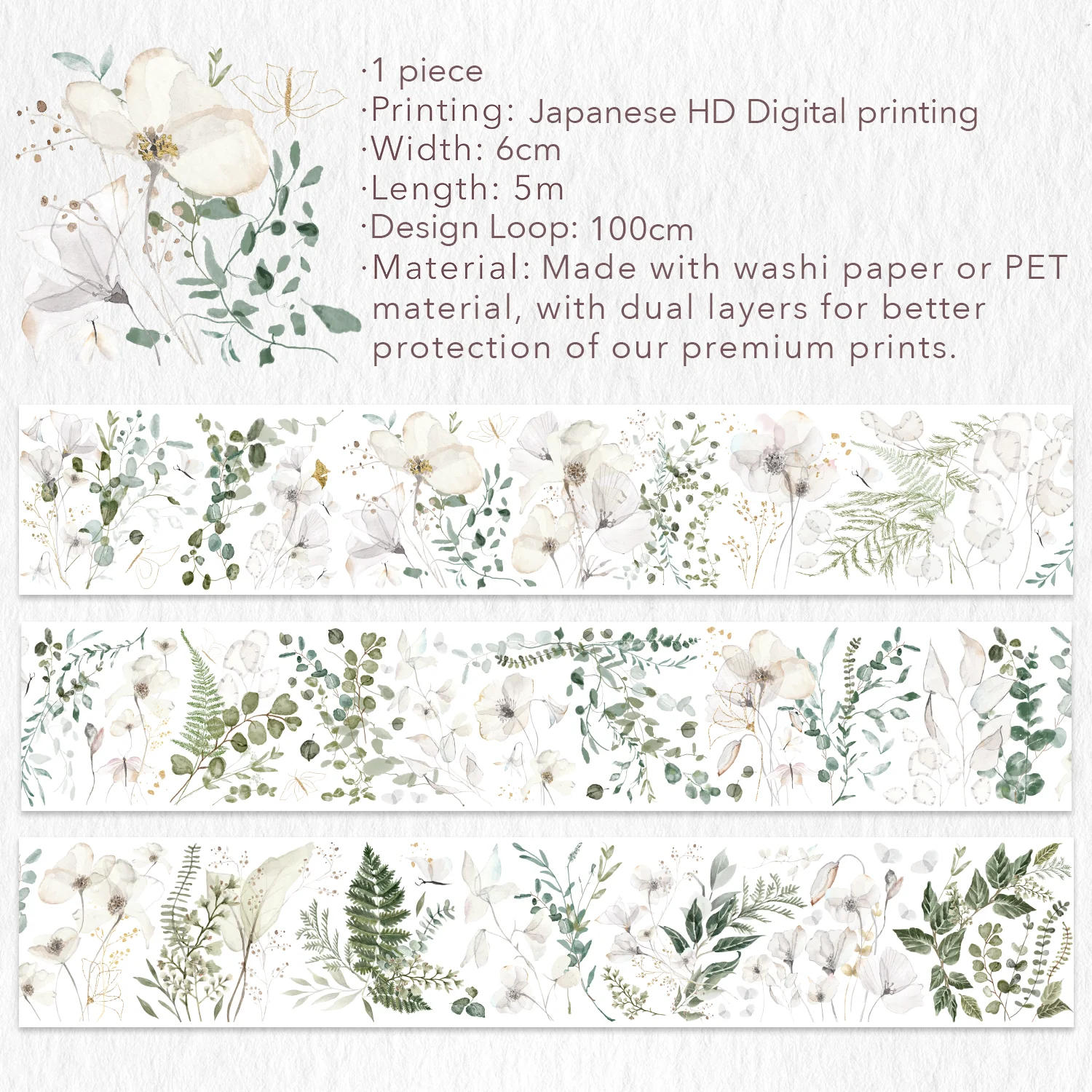 Vanilla Mint Wide Washi/PET Tape - Image 11