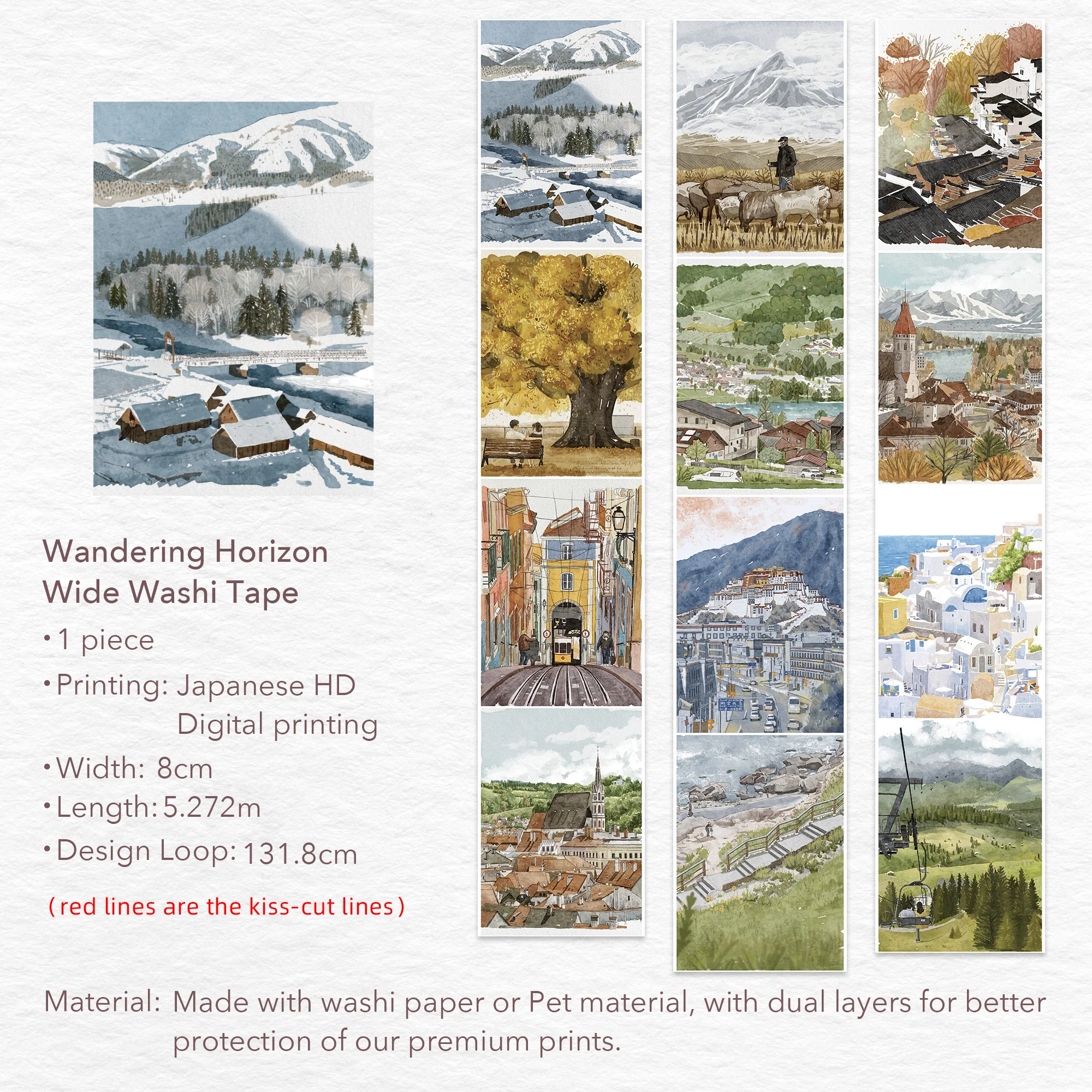 Wandering Horizon Wide Washi/PET Tape - Image 7